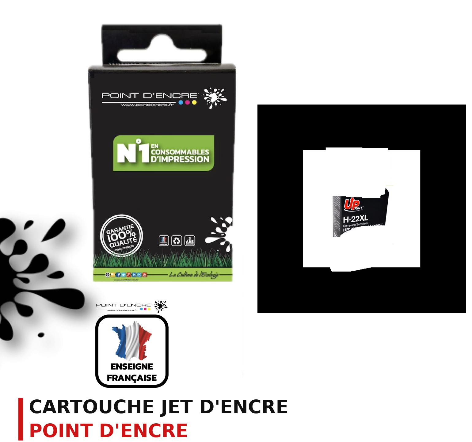 Cartouche d'encre POINT D'ENCRE Hp 22XLCL — COULEUR