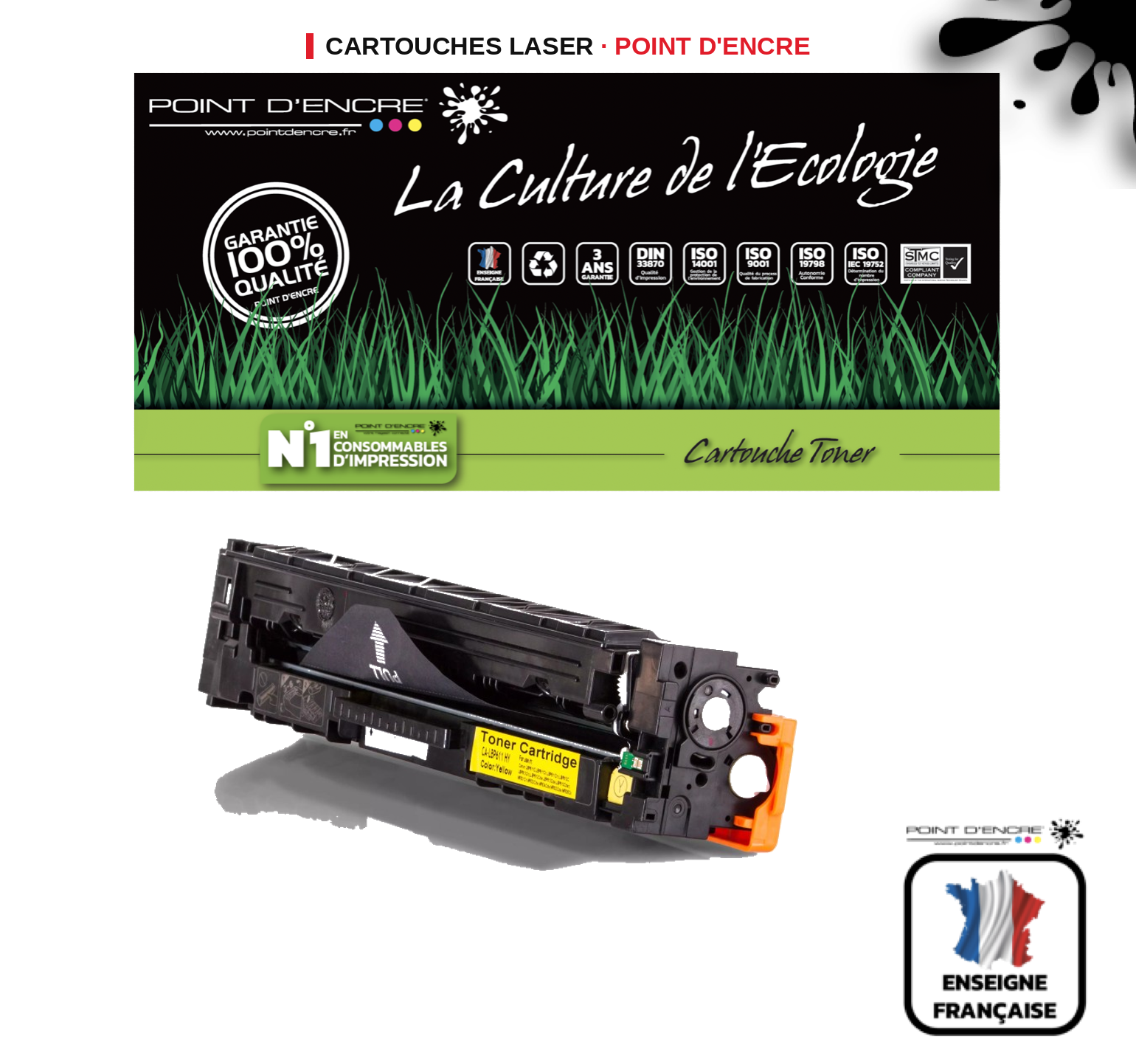 Cartouche laser POINT D'ENCRE Canon 045H — JAUNE