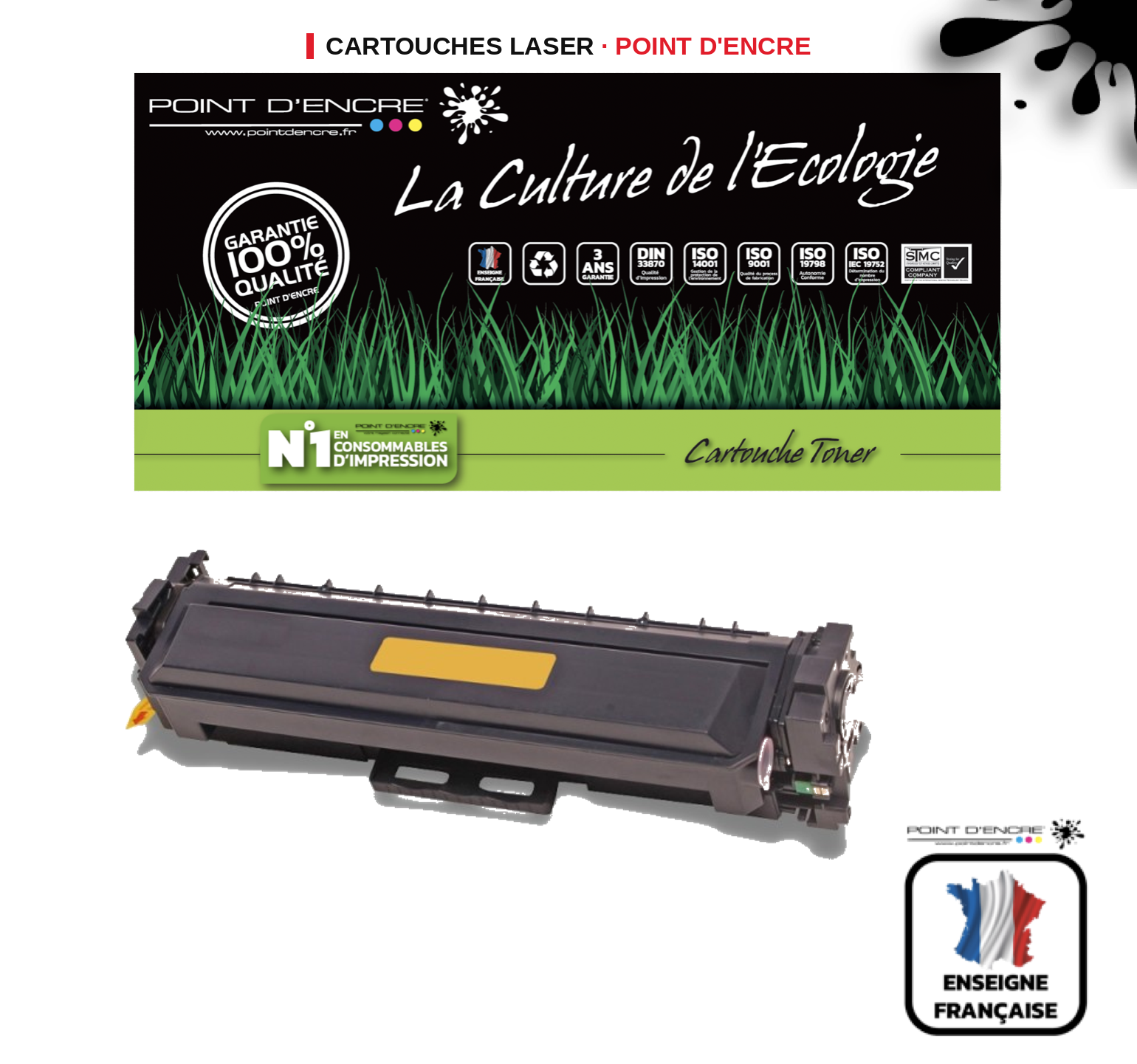 Cartouche laser POINT D'ENCRE Hp 410X — JAUNE