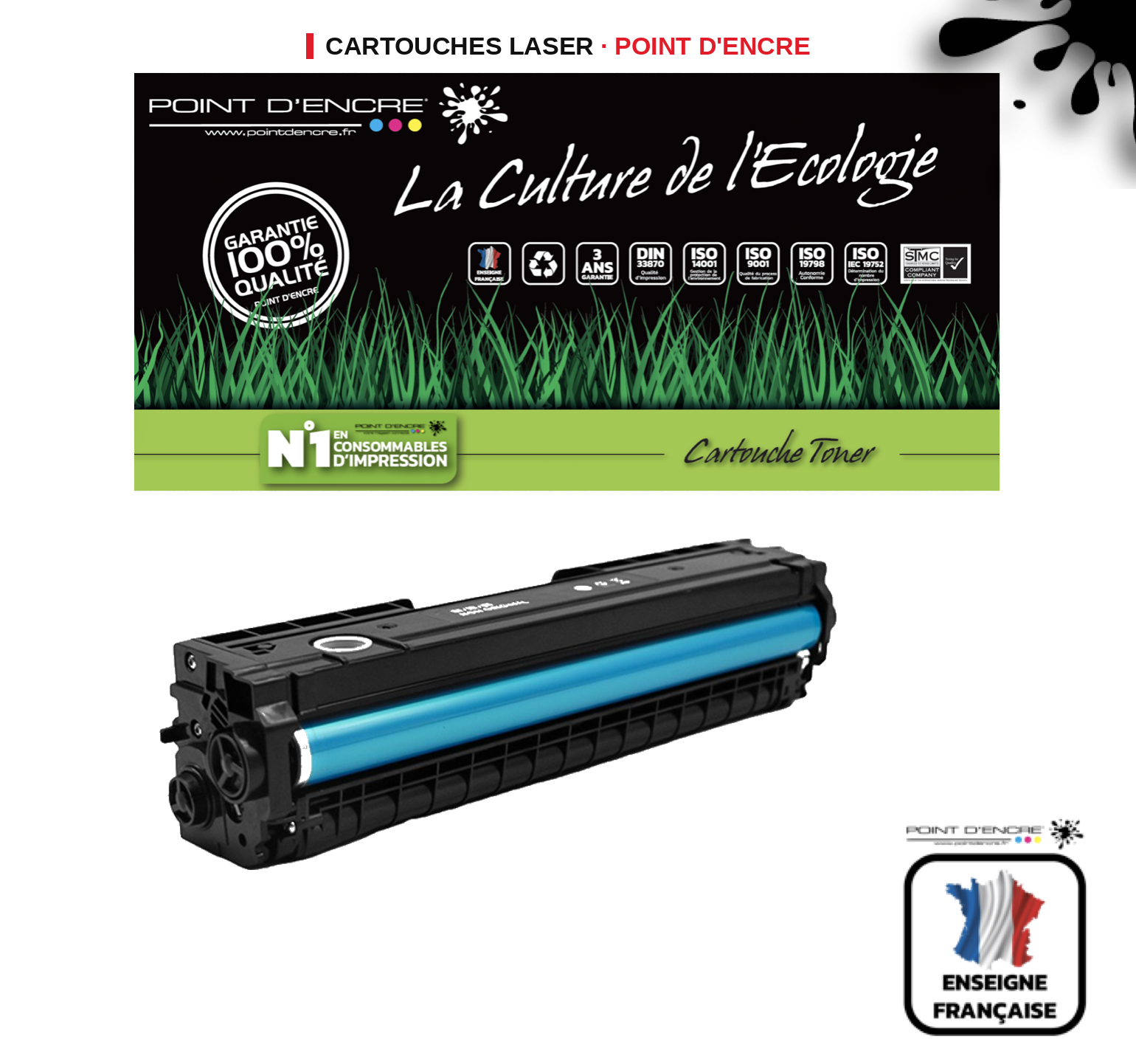 Cartouche laser POINT D'ENCRE Pantum CTL1100XC — CYAN