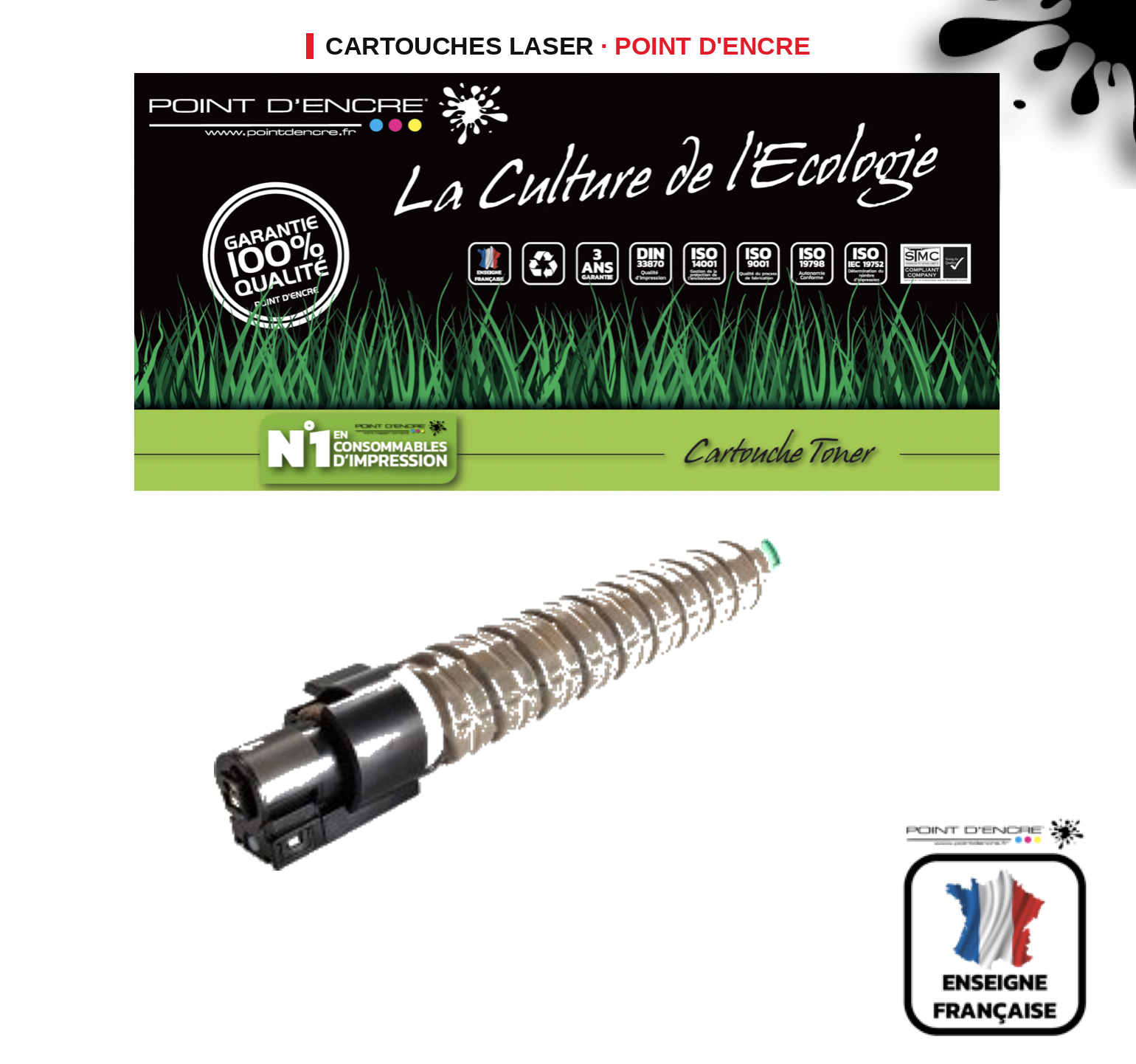 Cartouche laser POINT D'ENCRE Canon CEXV49 — NOIR