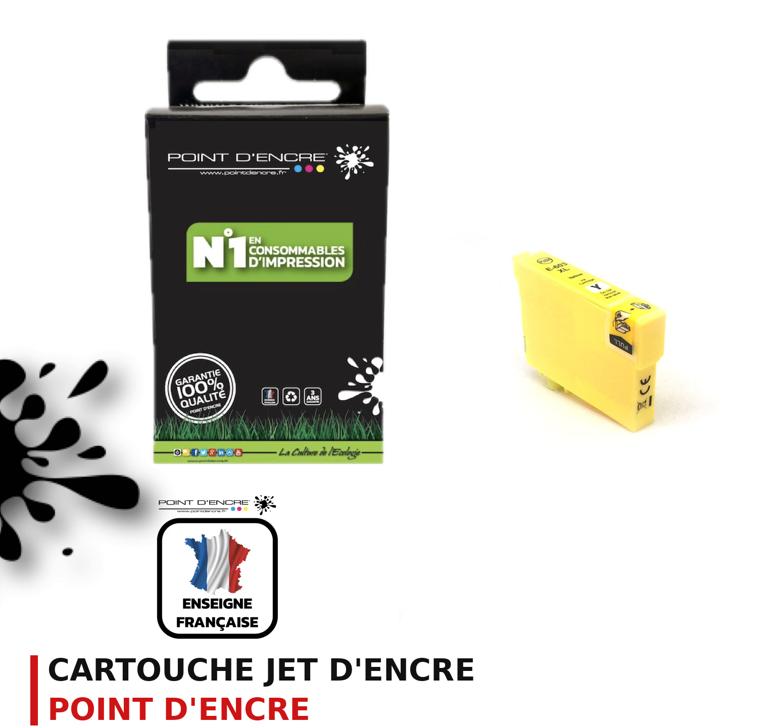 Cartouche d'encre POINT D'ENCRE Epson 603 — JAUNE