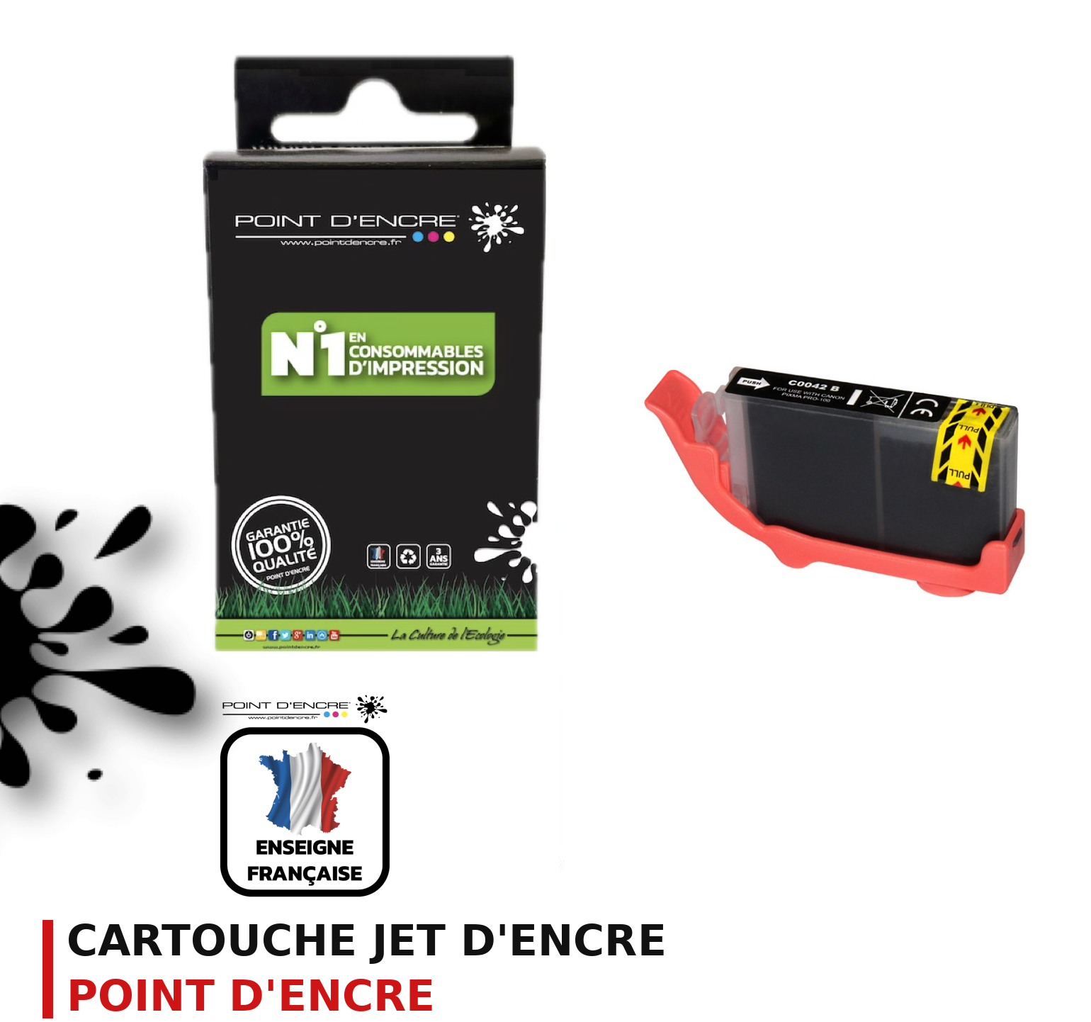 Cartouche d'encre POINT D'ENCRE Canon 42BK — NOIR