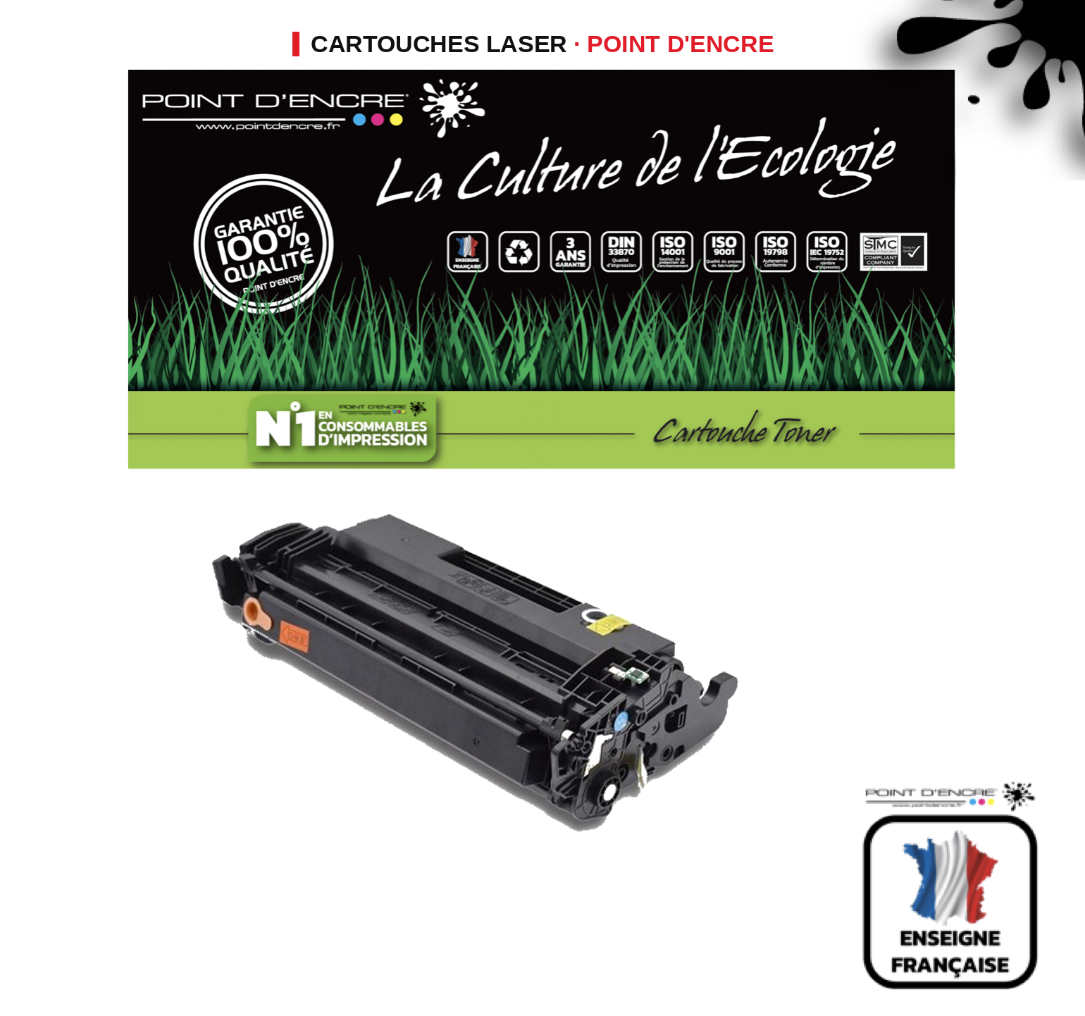 Cartouche laser POINT D'ENCRE Hp 59X — NOIR