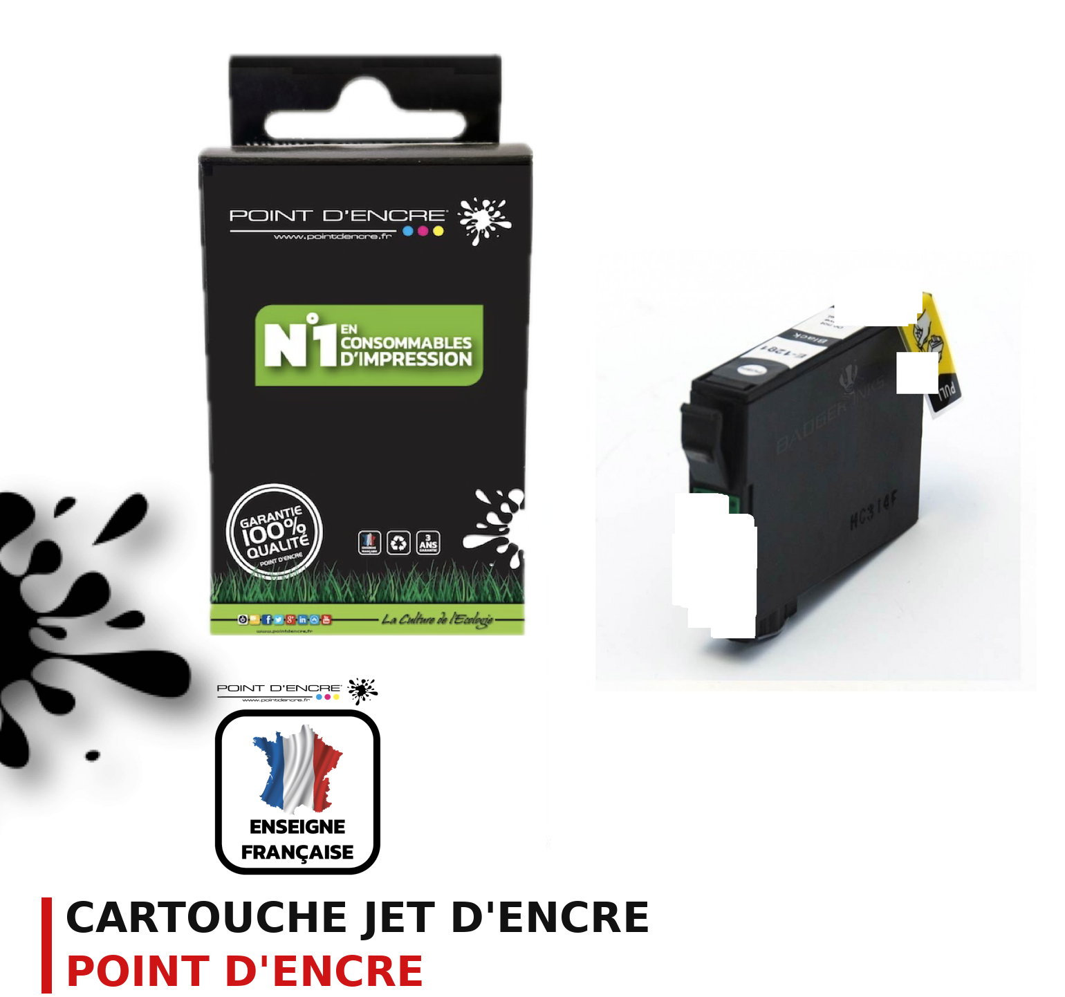 Cartouche d'encre POINT D'ENCRE Epson T1291 — NOIR