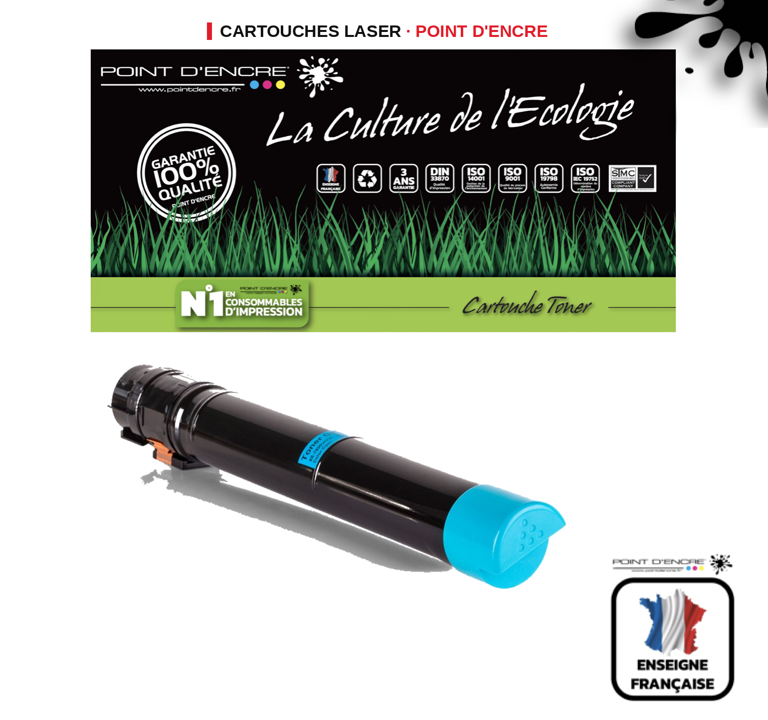 Cartouche laser POINT D'ENCRE Xerox 7800 — CYAN