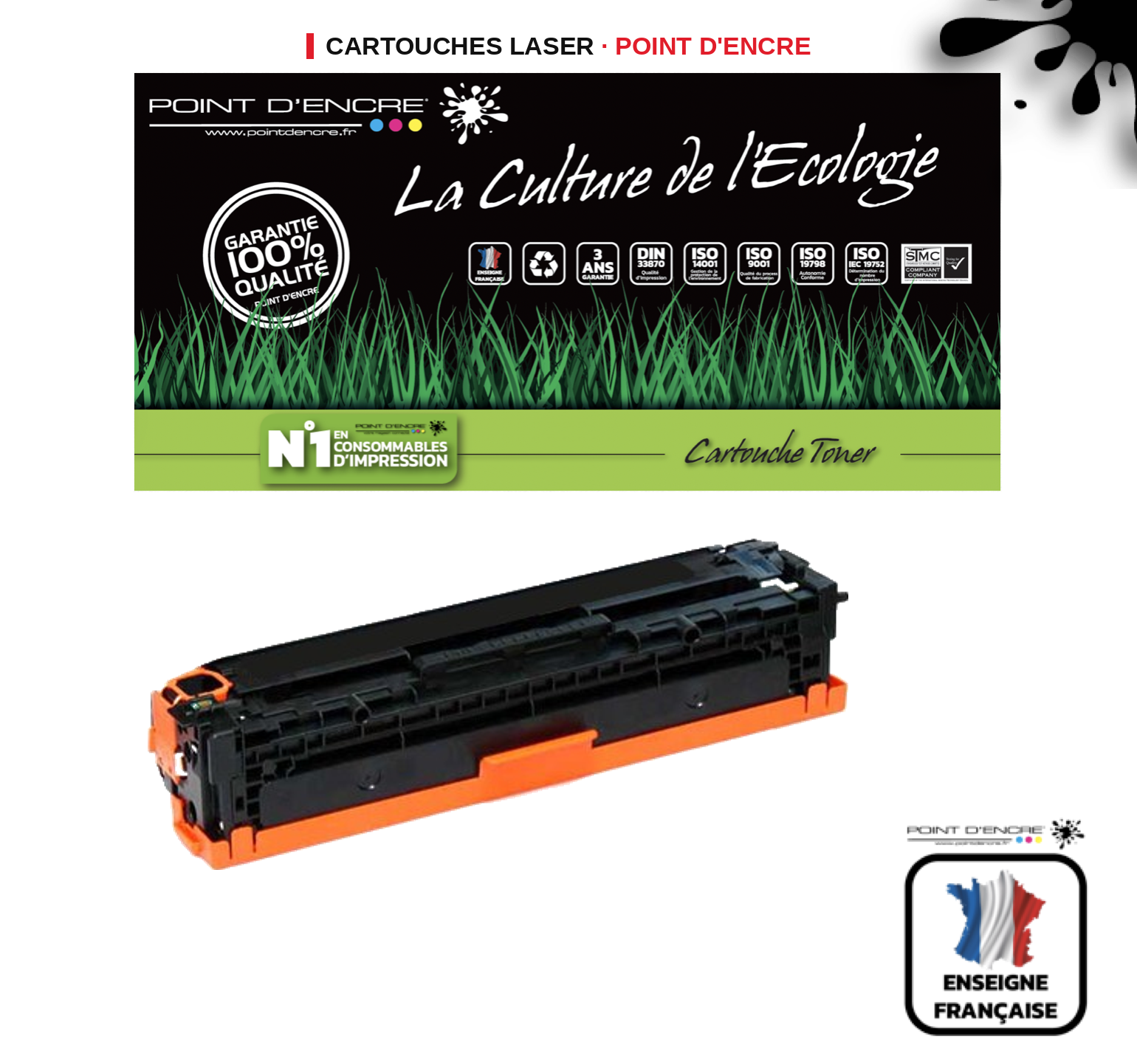 Cartouche laser POINT D'ENCRE Canon 718 — NOIR