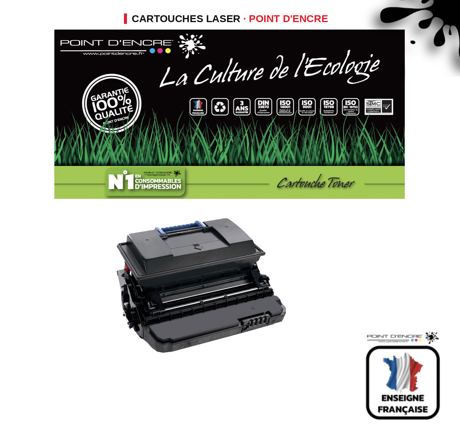 Cartouche laser POINT D'ENCRE Dell 5330 — NOIR
