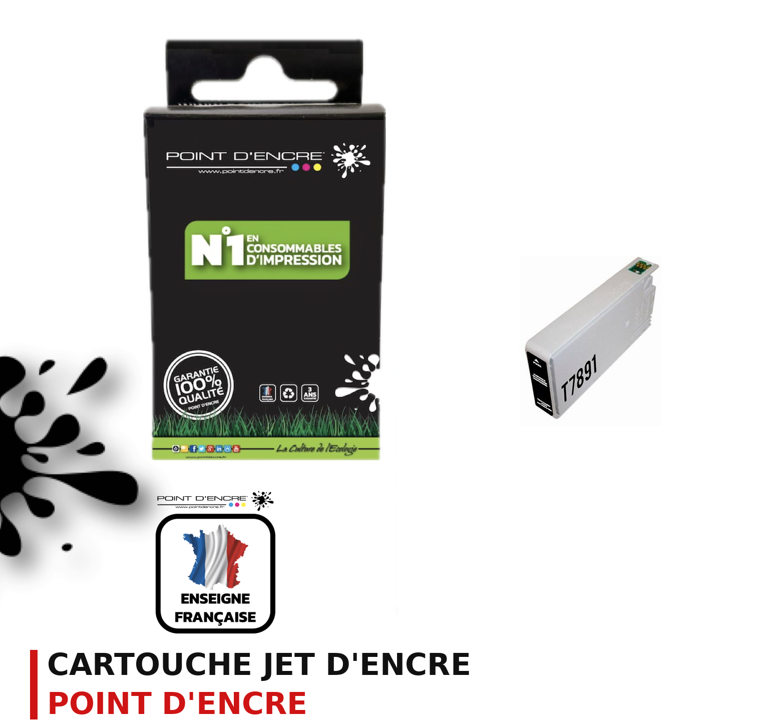 Cartouche d'encre POINT D'ENCRE Epson T789B — NOIR