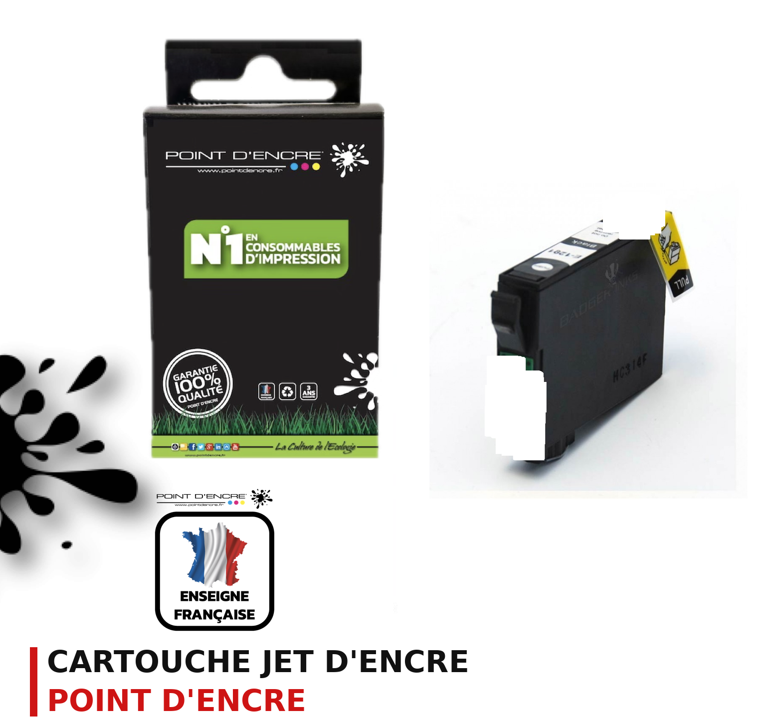 Cartouche d'encre POINT D'ENCRE Epson T1281 — NOIR