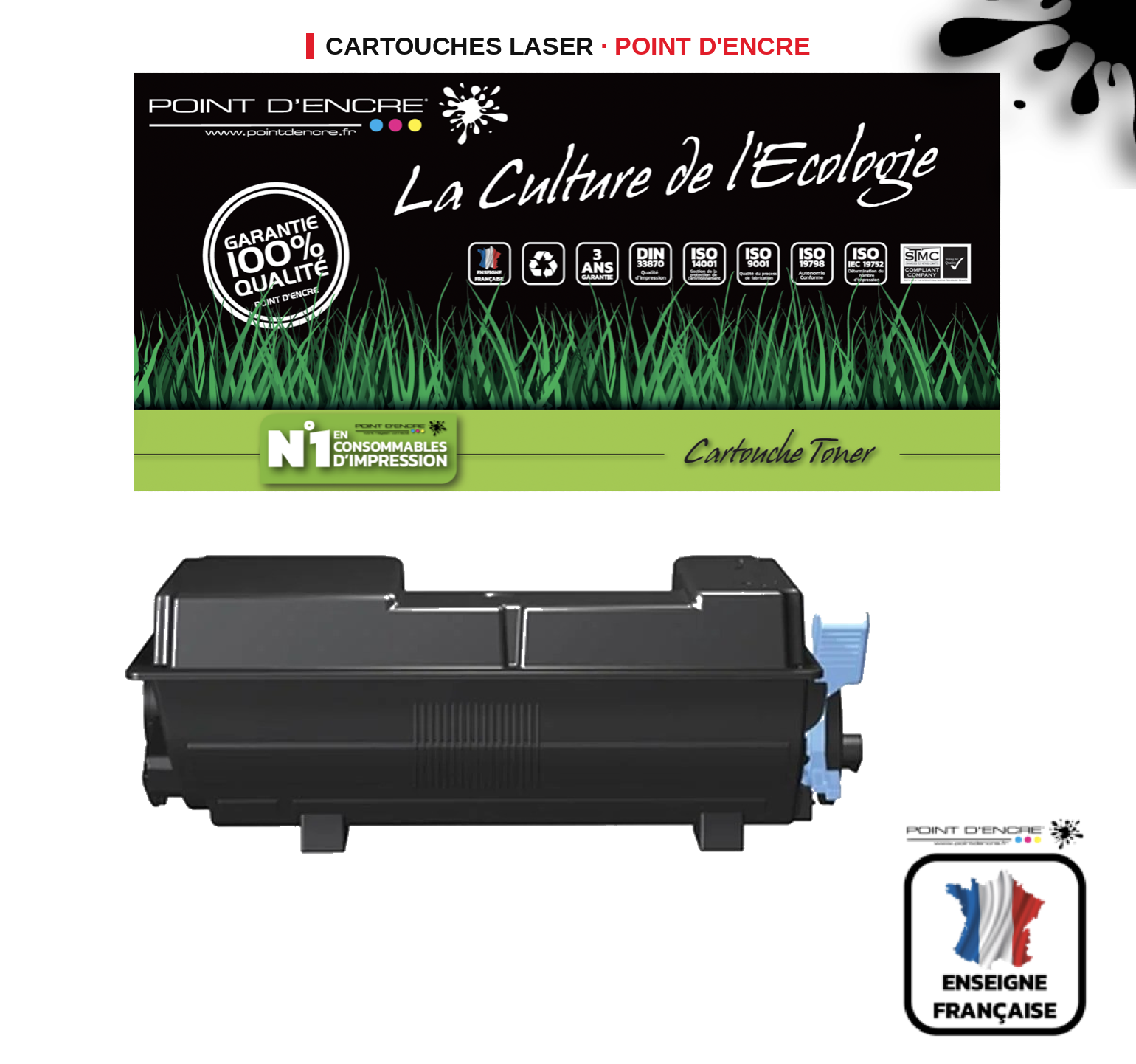 Cartouche laser POINT D'ENCRE Kyocera TK3400 — NOIR