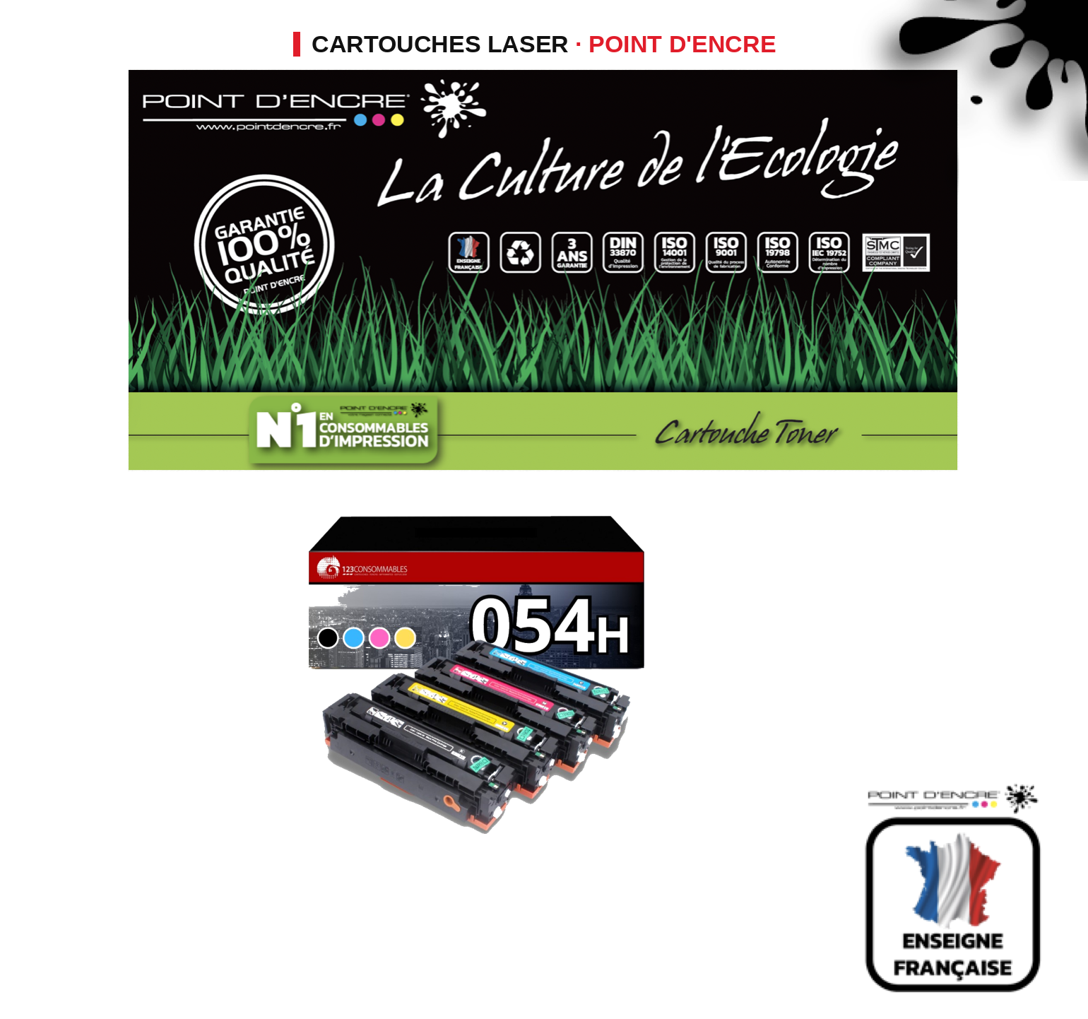 Cartouche laser POINT D'ENCRE Canon 054H — PACK