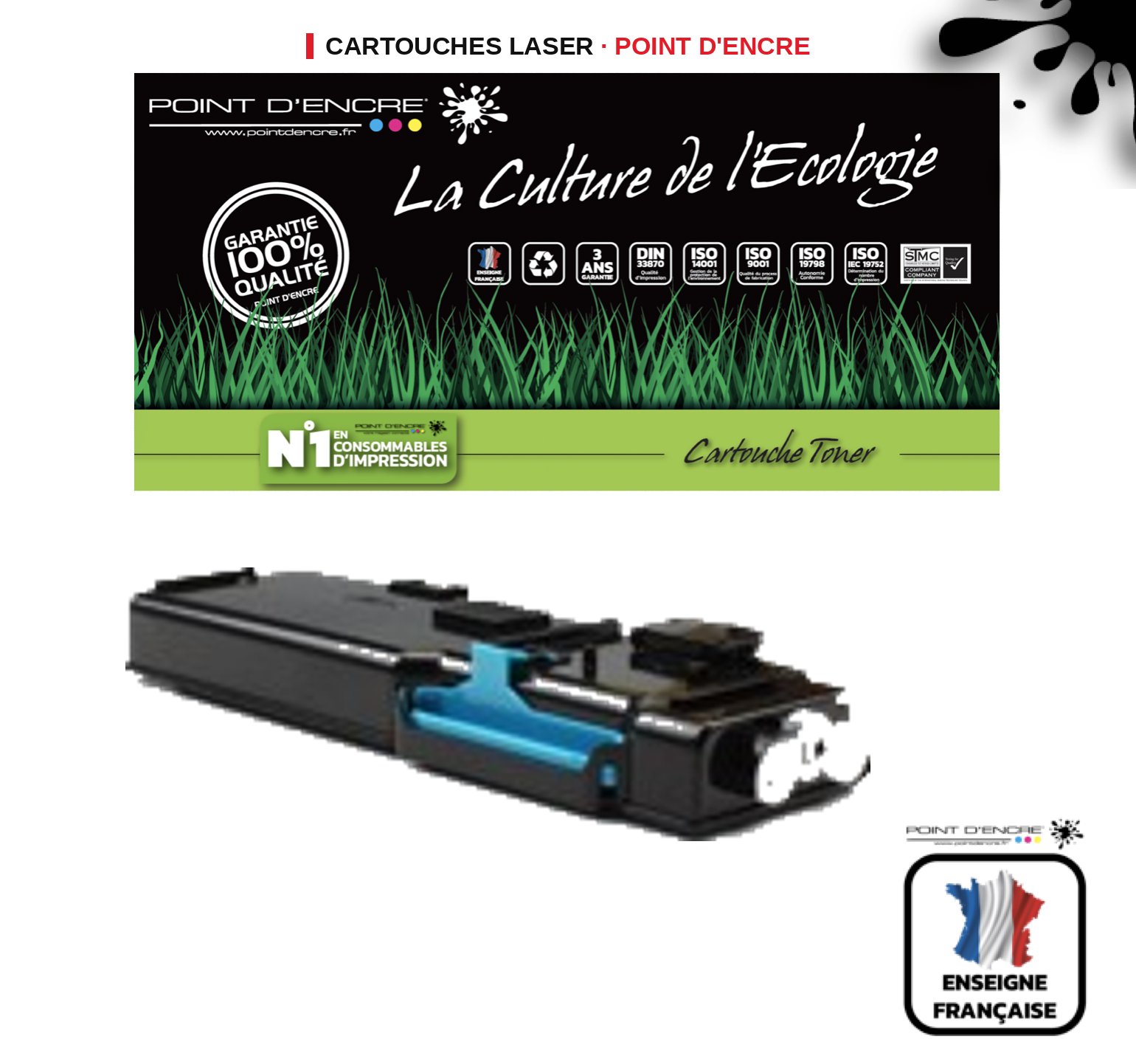 Cartouche laser POINT D'ENCRE Xerox 6600 — CYAN