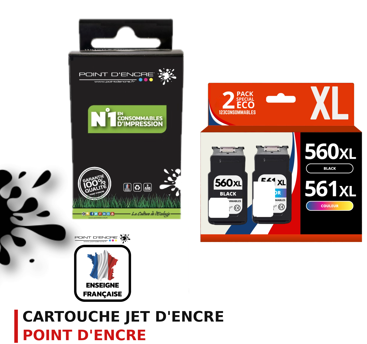Cartouche d'encre POINT D'ENCRE Canon 560 — PACK