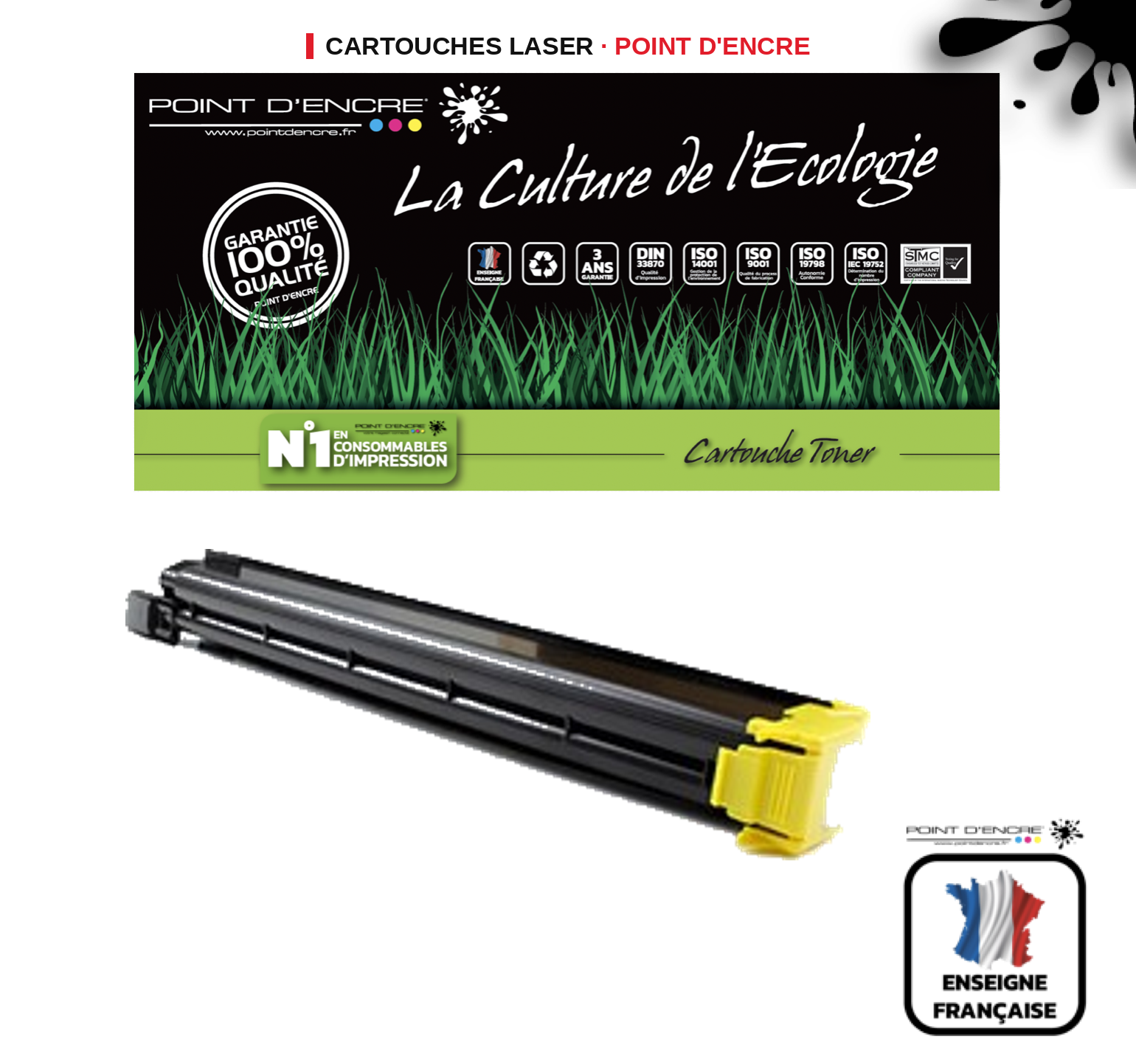 Cartouche laser POINT D'ENCRE Konica Minolta C203 — JAUNE