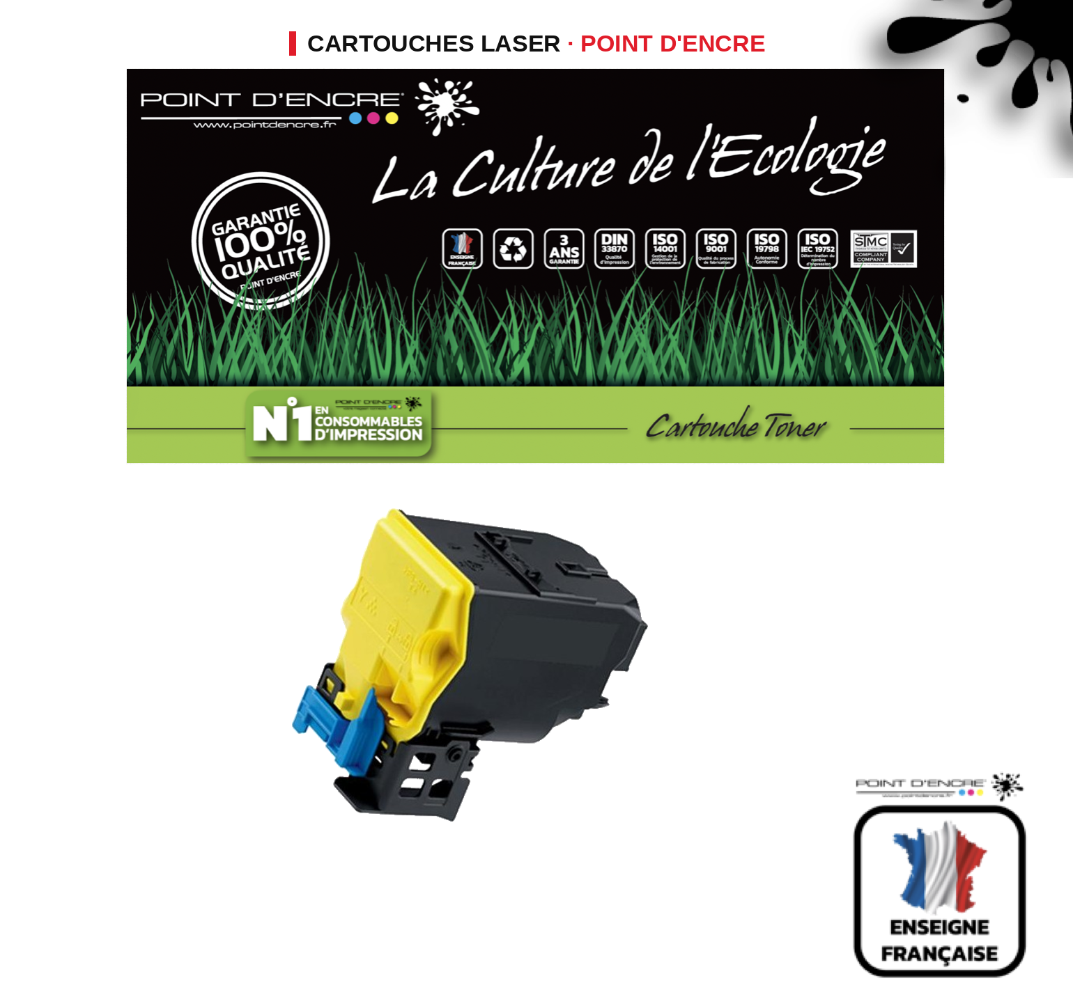 Cartouche laser POINT D'ENCRE Konica Minolta TNP51 — JAUNE