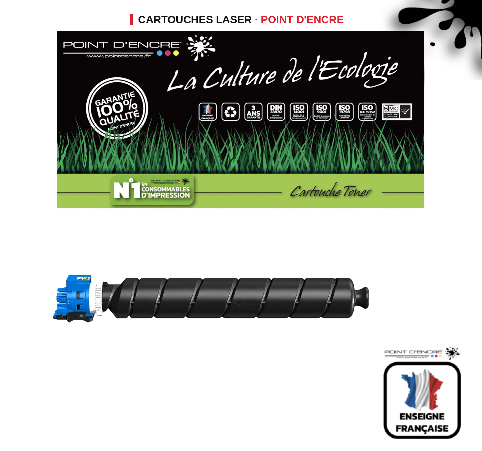 Cartouche laser POINT D'ENCRE Kyocera TK8585 — CYAN