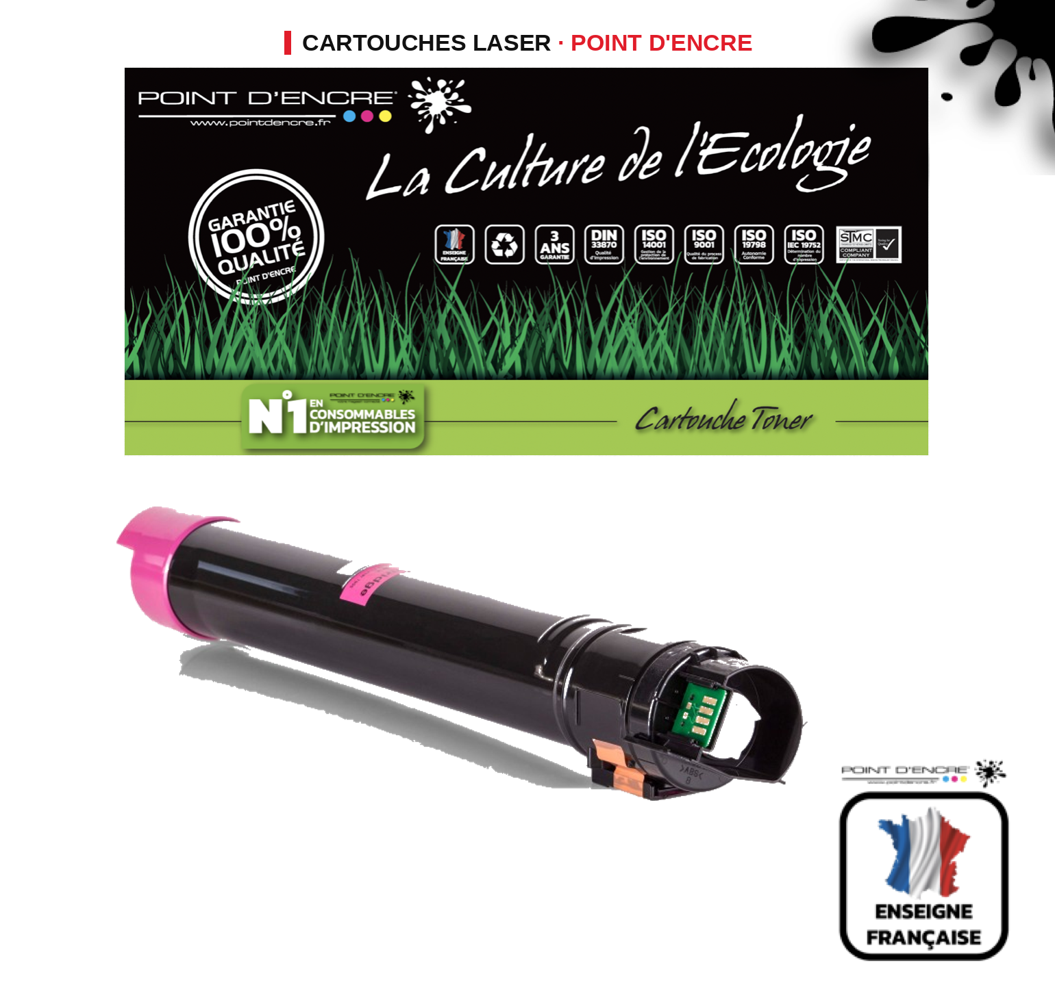 Cartouche laser POINT D'ENCRE Xerox 7800 — MAGENTA