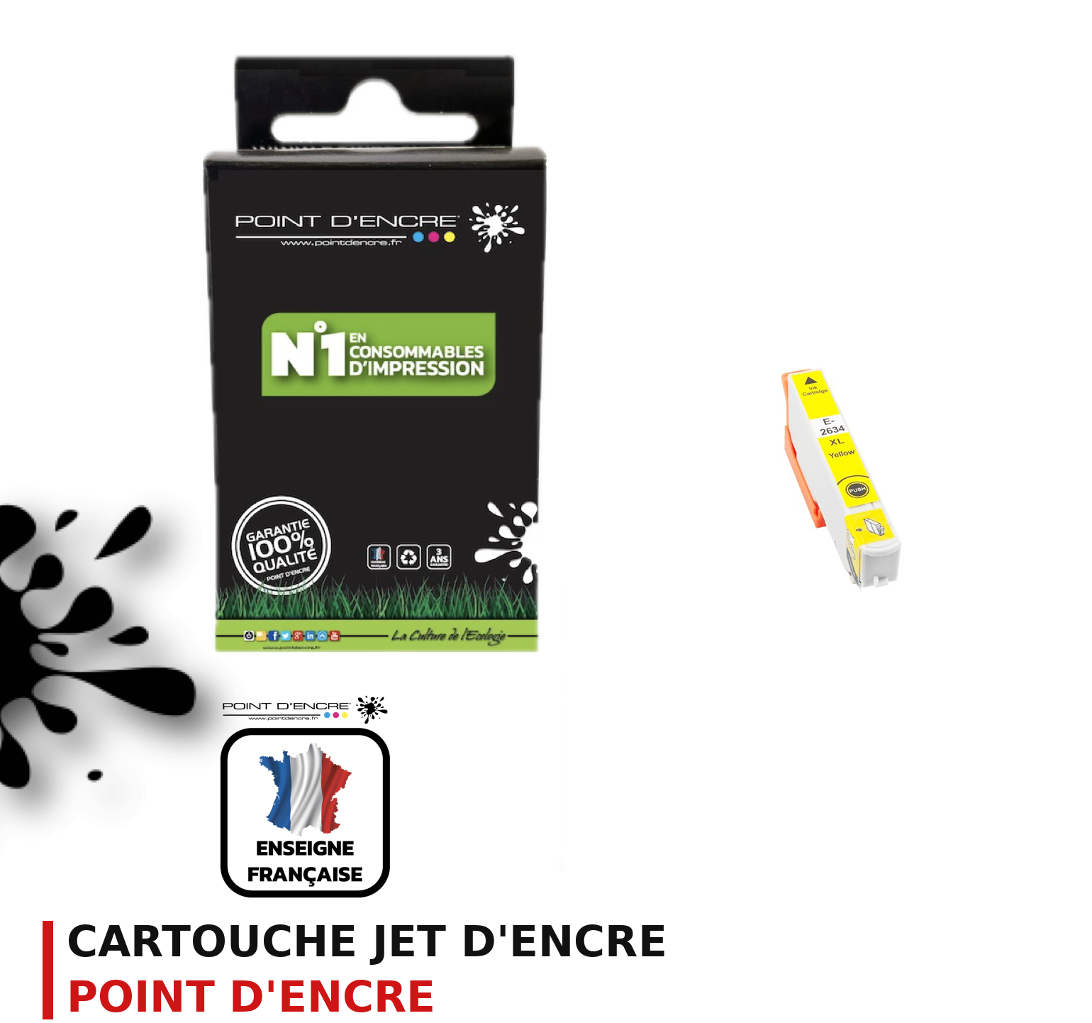 Cartouche d'encre POINT D'ENCRE Epson T26XL — JAUNE