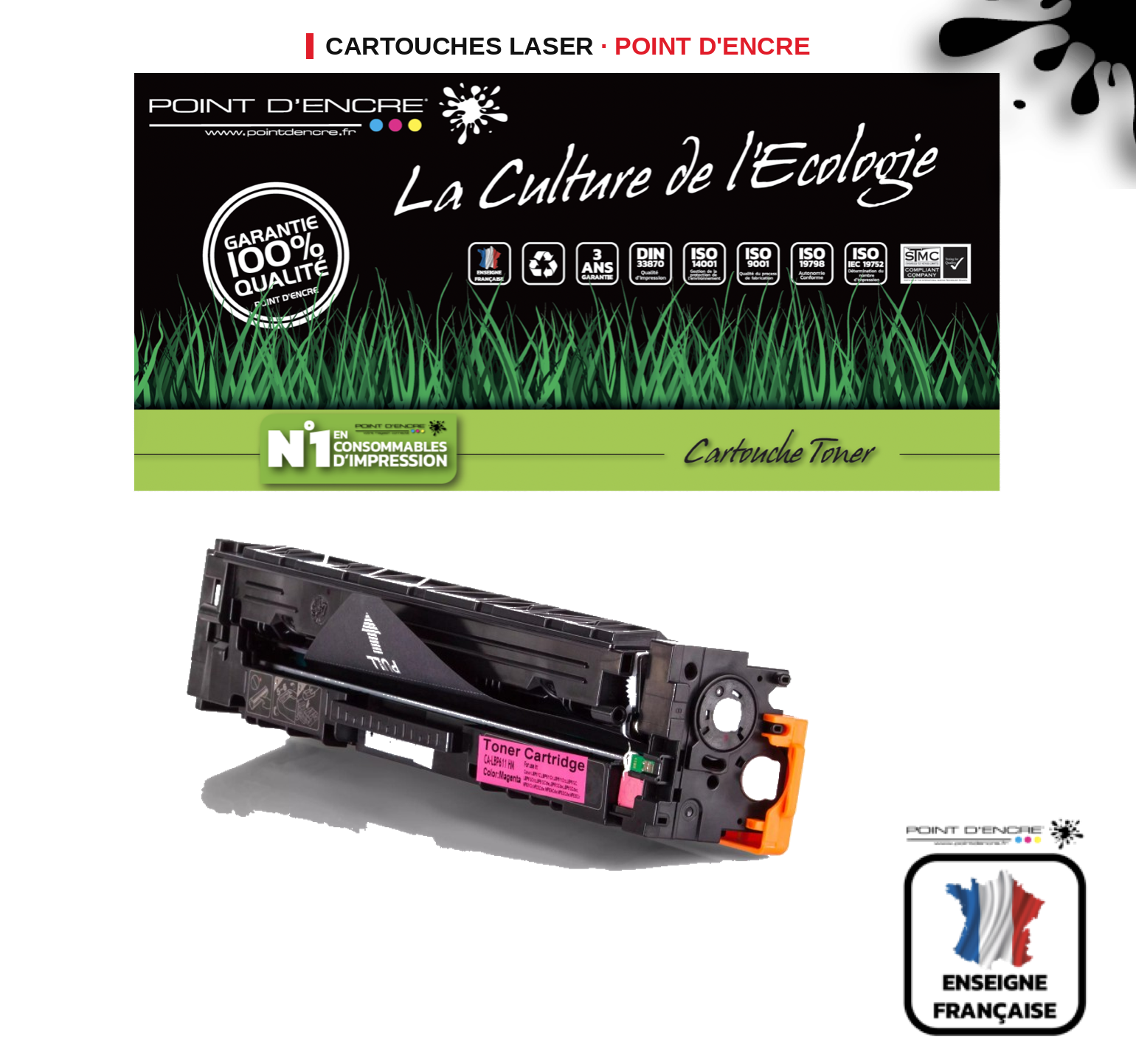 Cartouche laser POINT D'ENCRE Canon 045H — MAGENTA