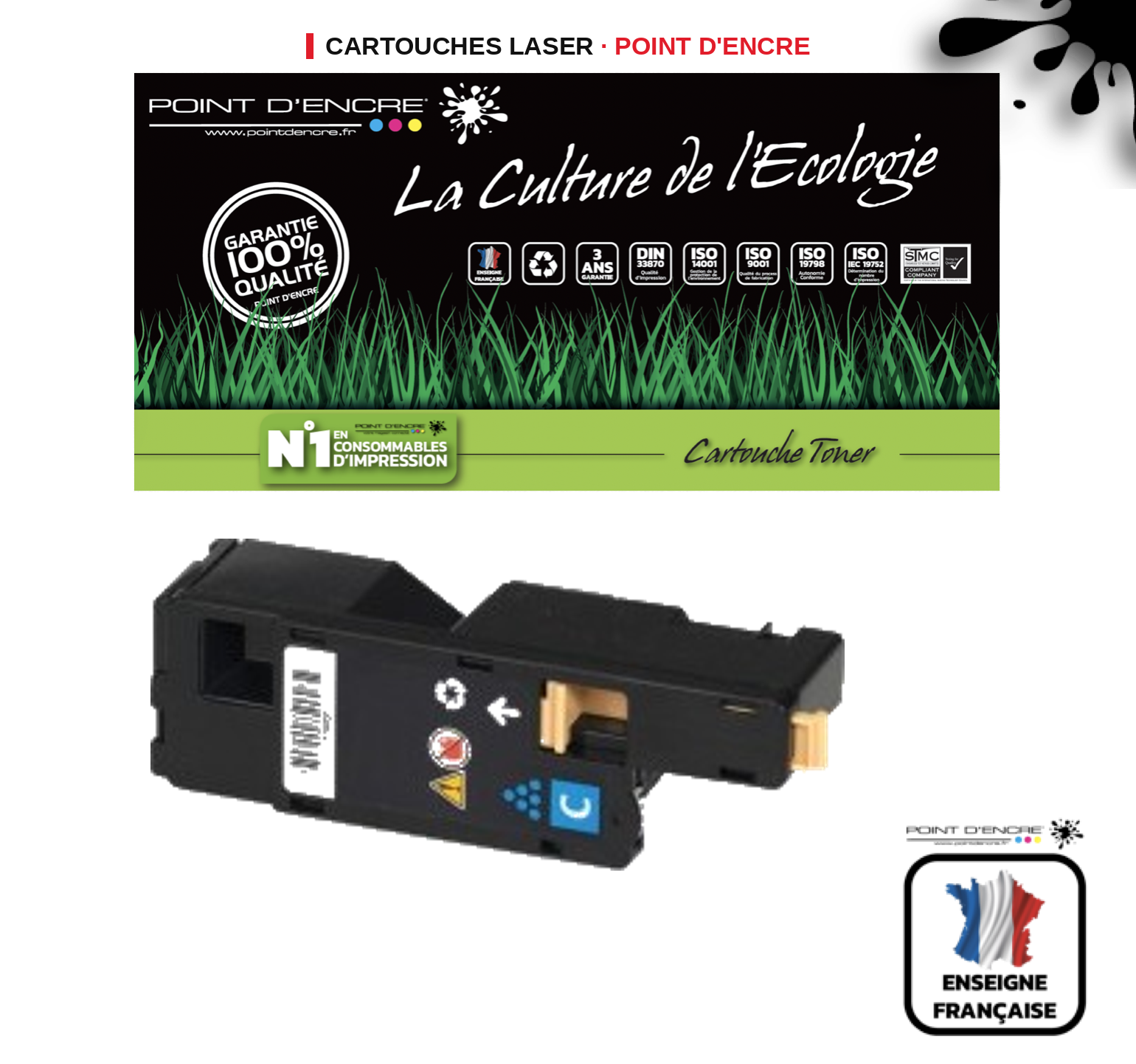 Cartouche laser POINT D'ENCRE Xerox 6020 — CYAN