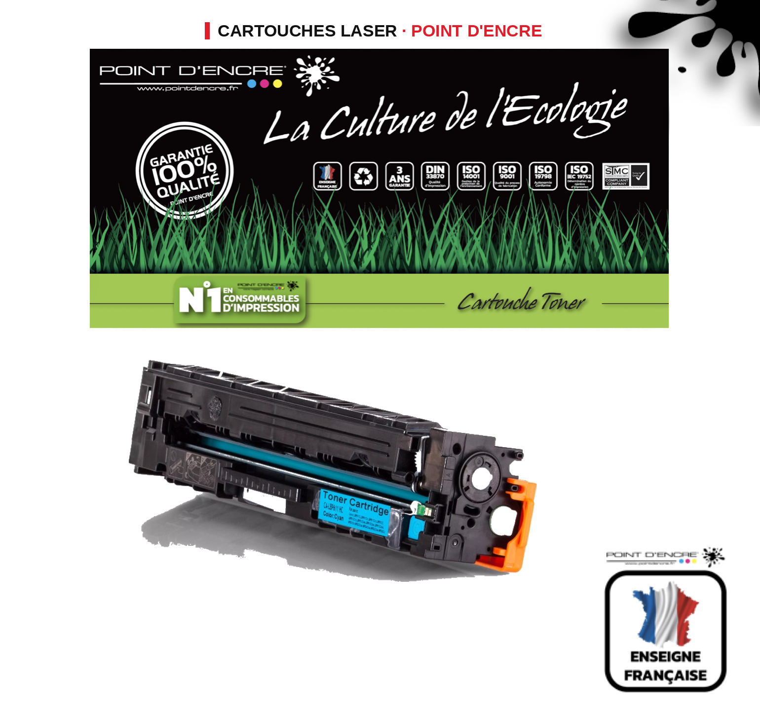 Cartouche laser POINT D'ENCRE Canon 045H — CYAN