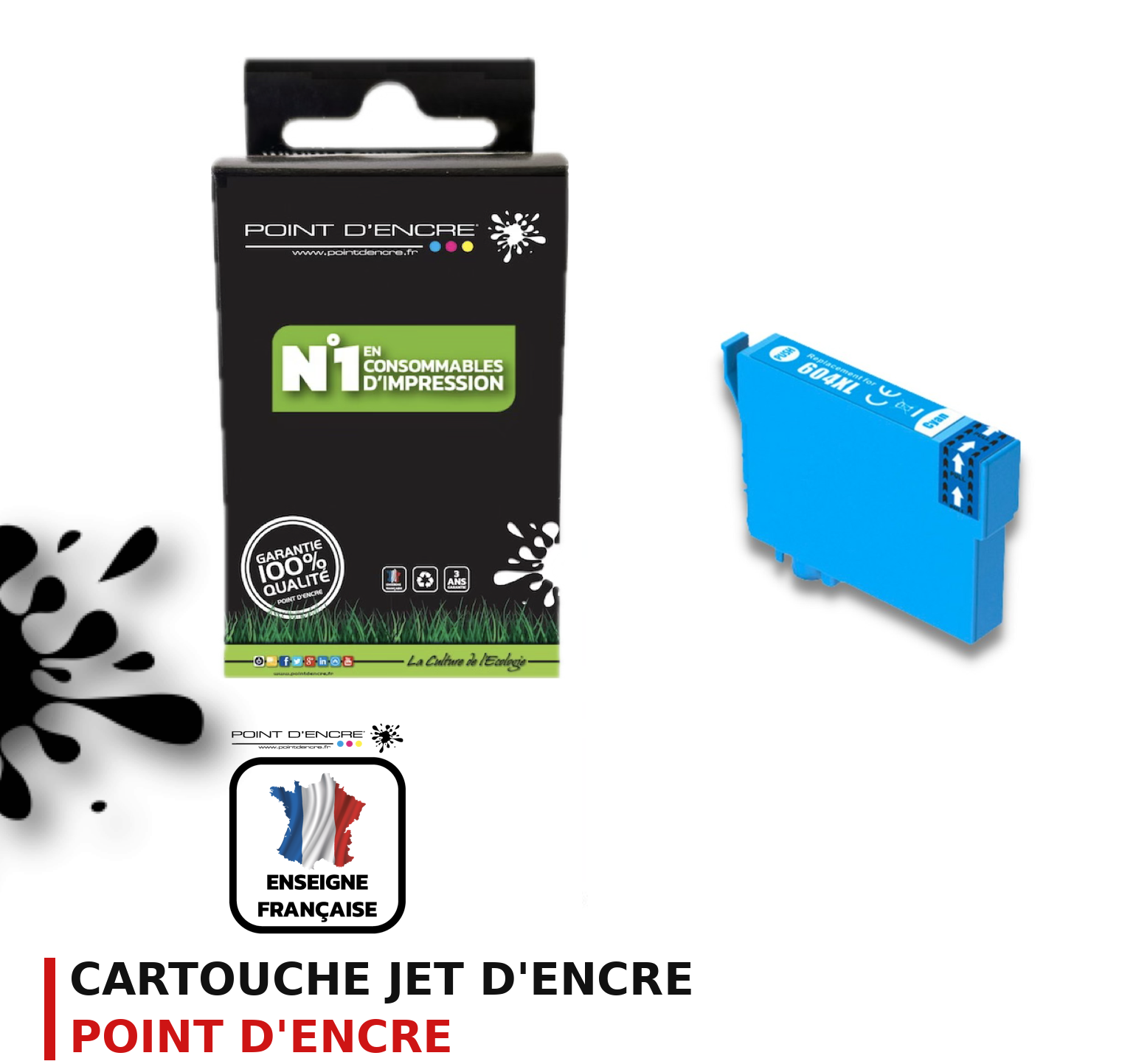 Cartouche d'encre POINT D'ENCRE Epson 604 — CYAN