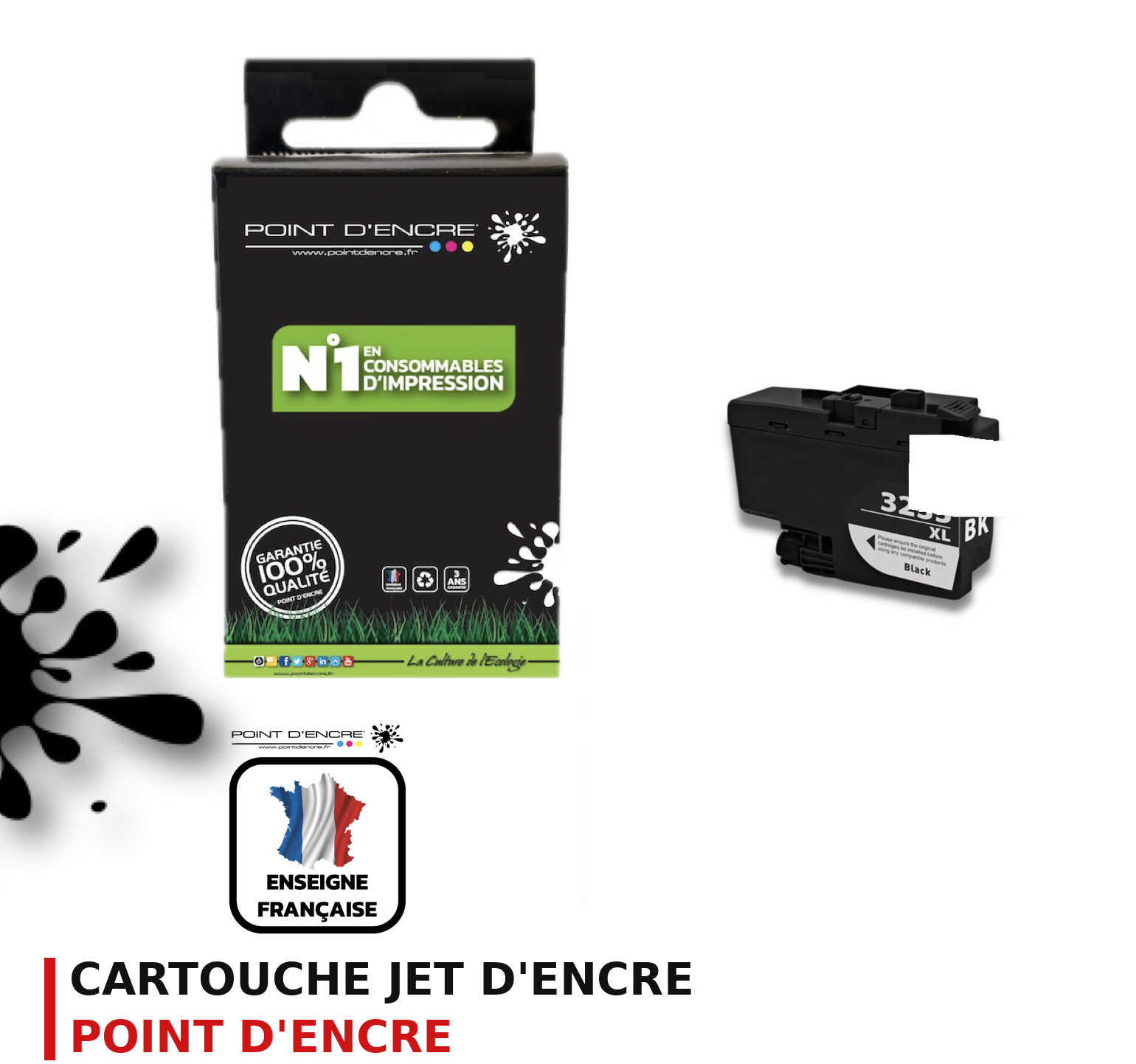 Cartouche d'encre POINT D'ENCRE Brother 3235XLBK — NOIR