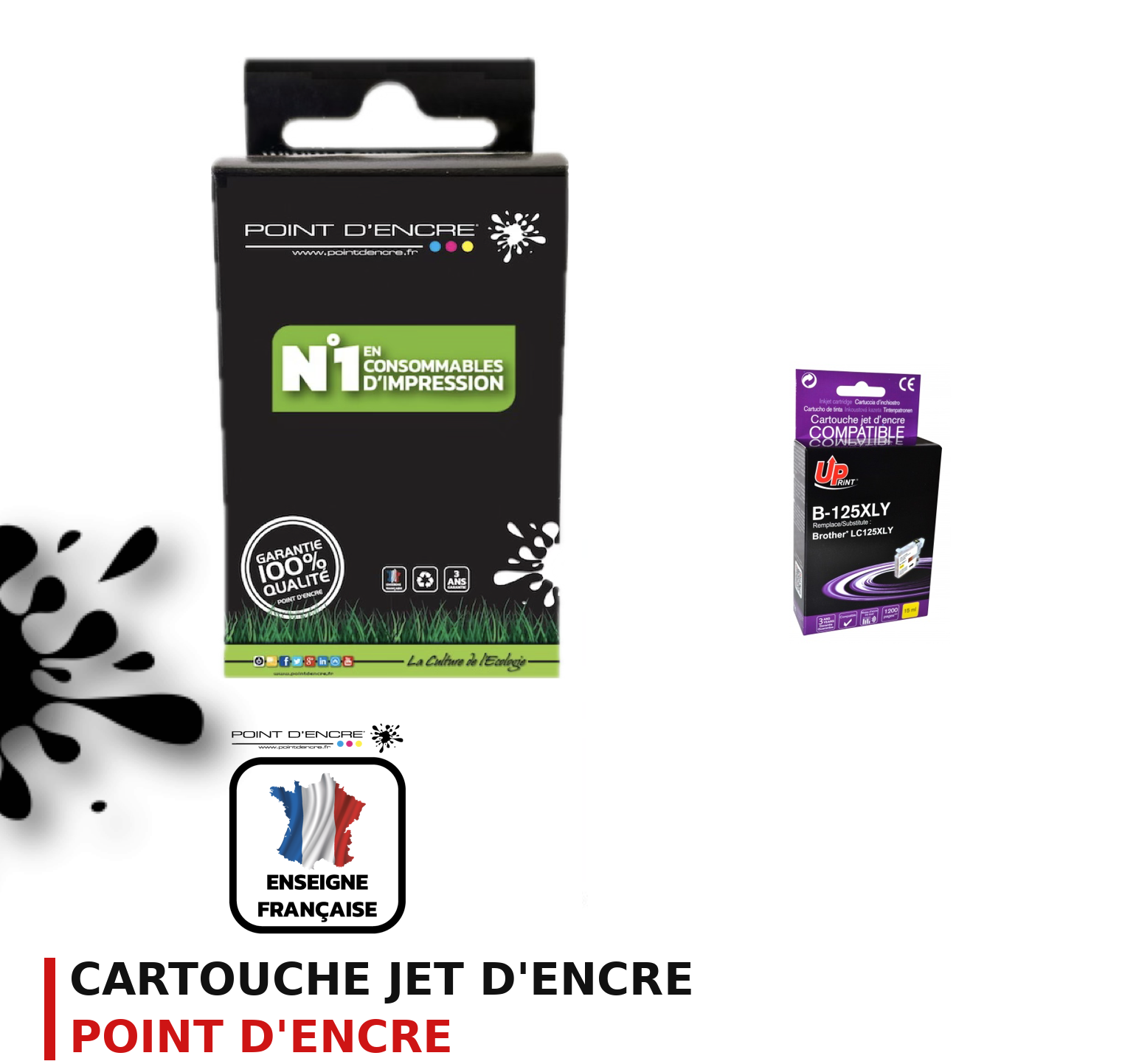 Cartouche d'encre POINT D'ENCRE Brother LC125XL — JAUNE