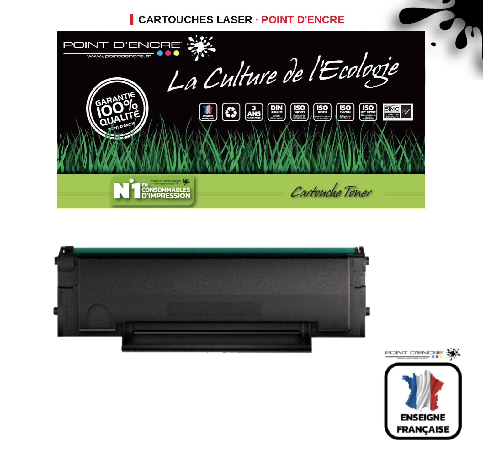 Cartouche laser POINT D'ENCRE Pantum A2310H — NOIR