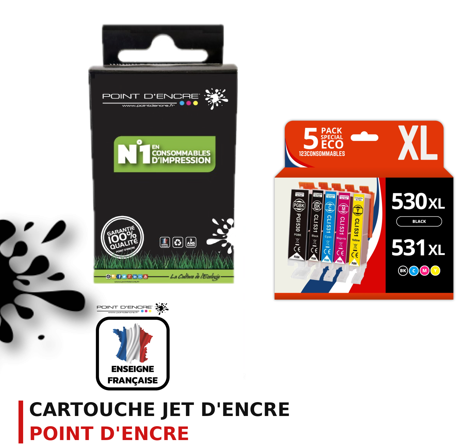 Cartouche d'encre POINT D'ENCRE Canon PGI530 — PACK