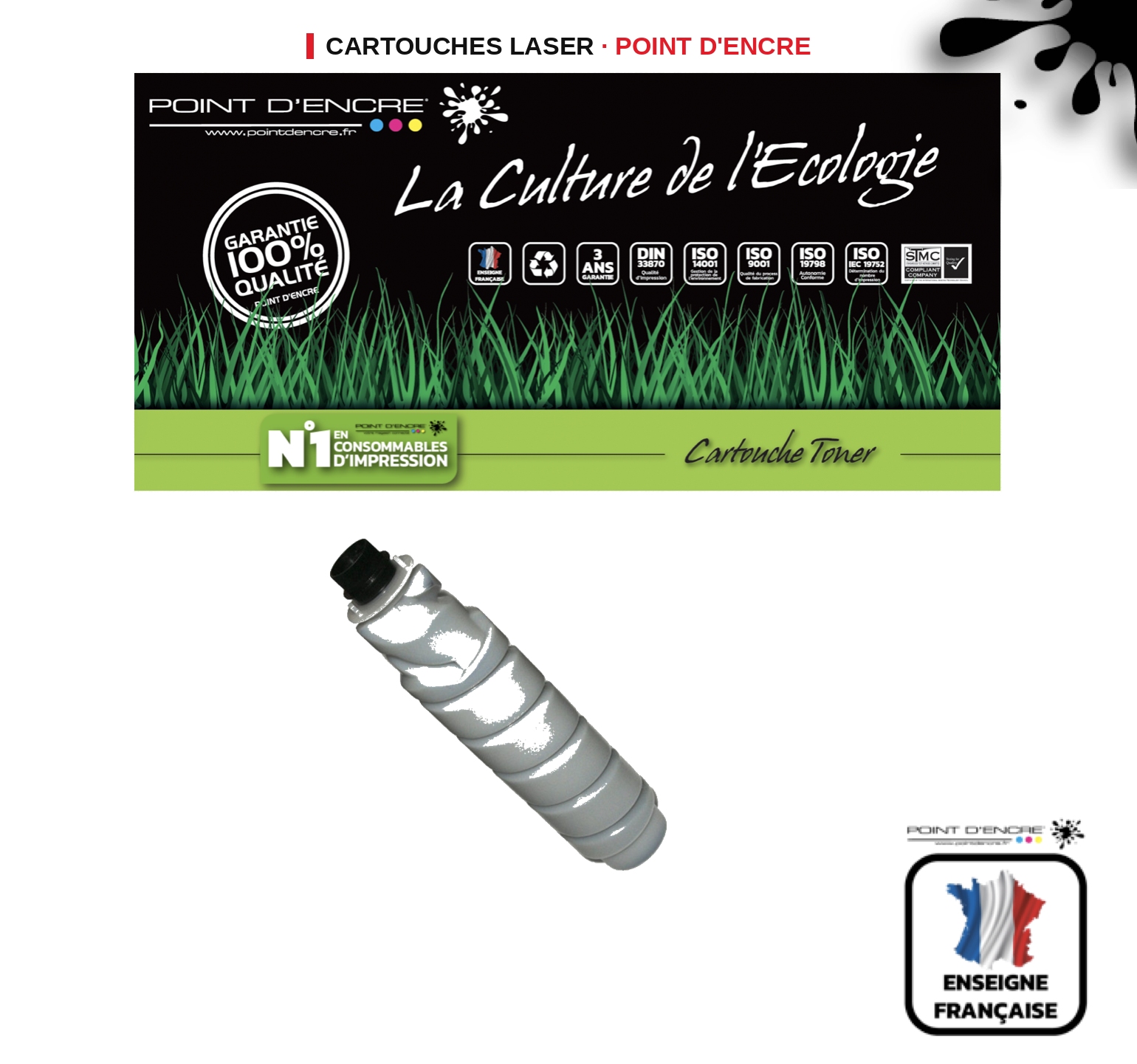 Cartouche laser POINT D'ENCRE Ricoh 2210D — NOIR