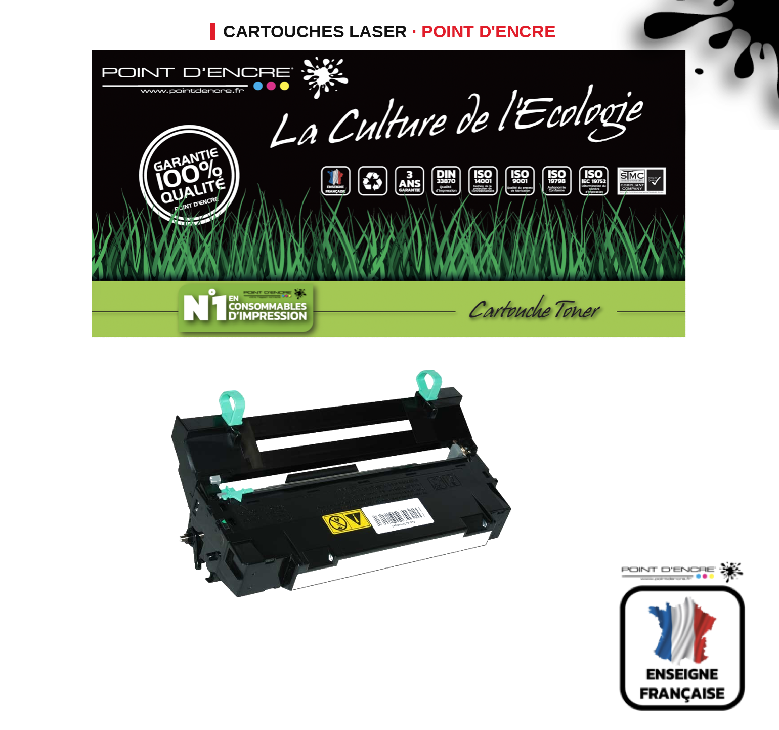 Tambour POINT D'ENCRE Kyocera TK170 — NOIR
