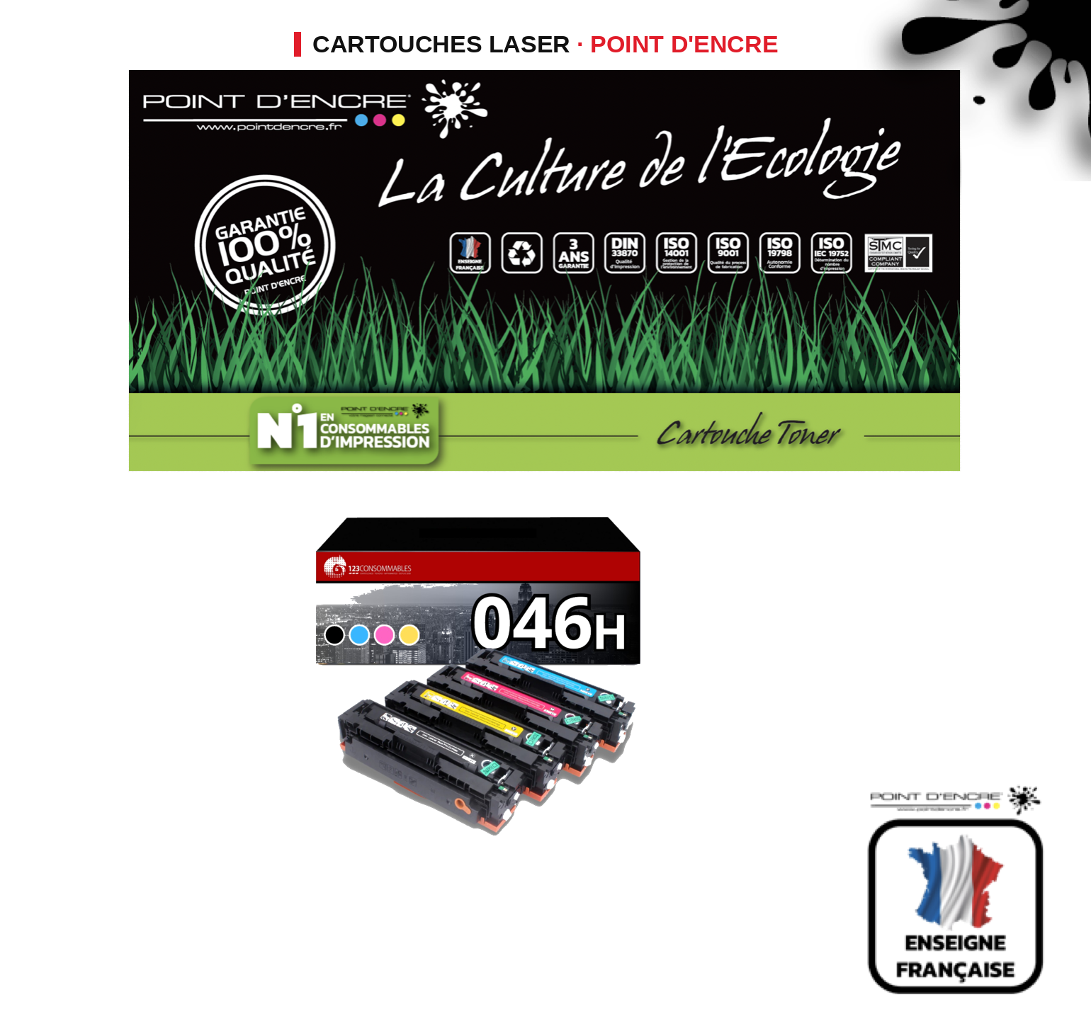 Cartouche laser POINT D'ENCRE Canon 046H — PACK