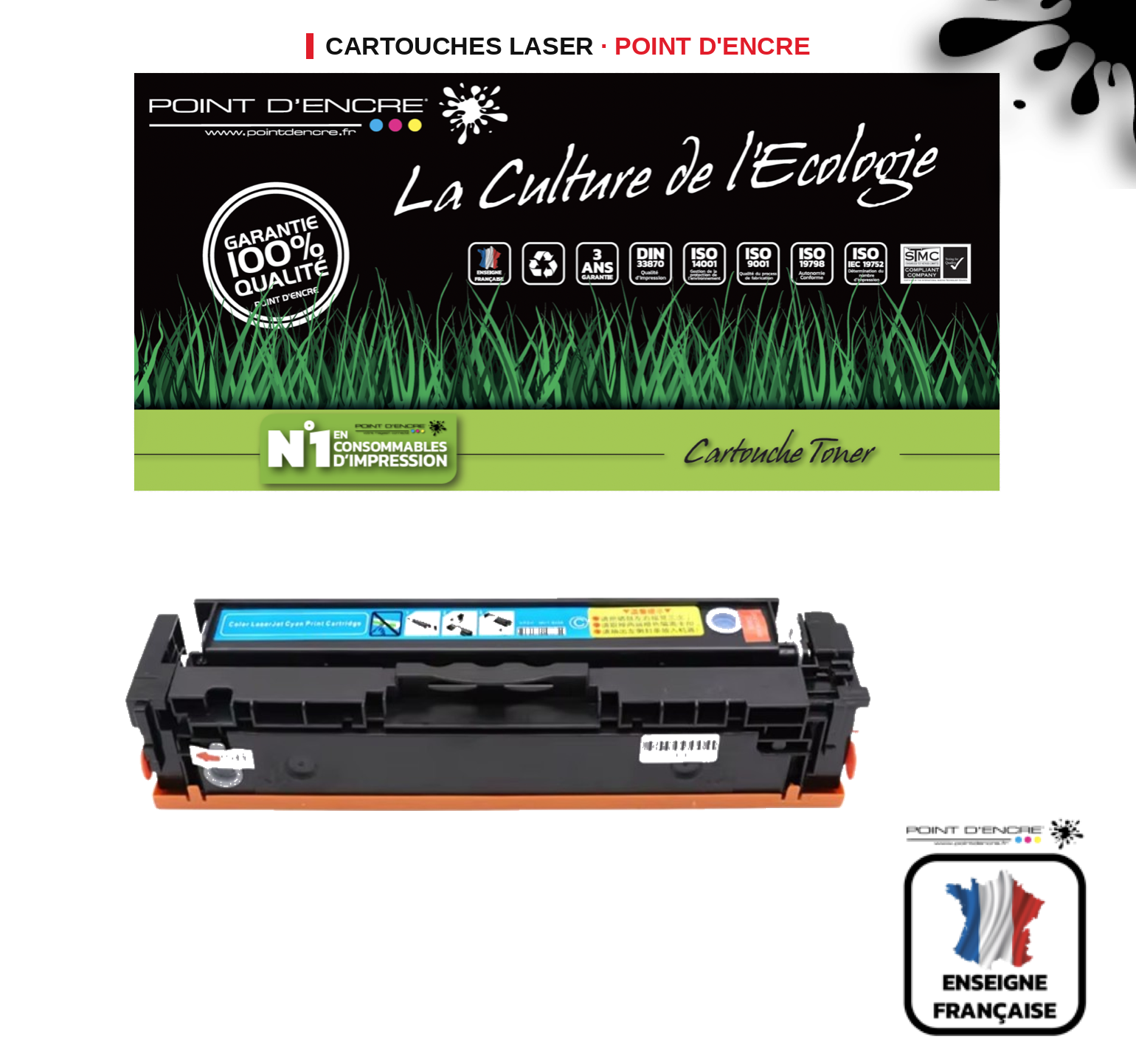 Cartouche laser POINT D'ENCRE Hp 219X — CYAN
