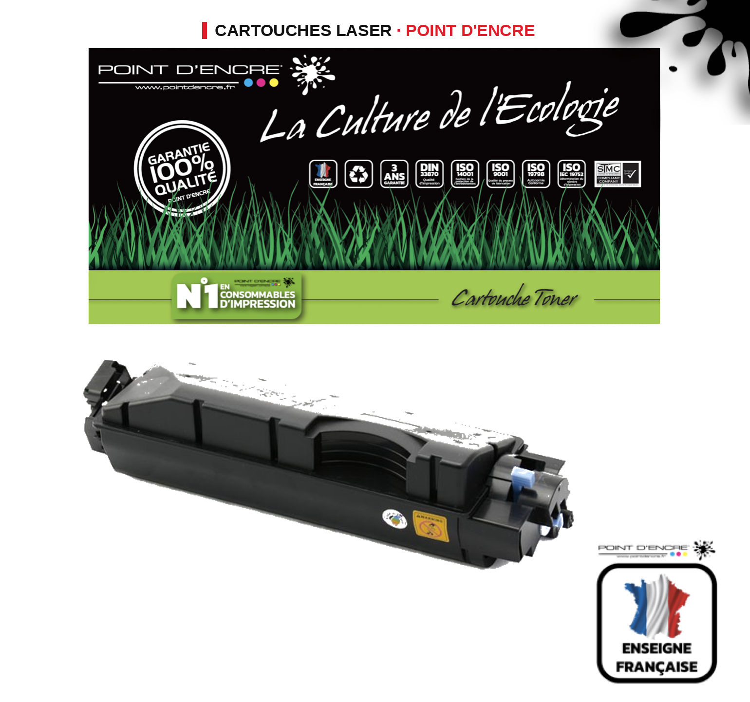 Cartouche laser POINT D'ENCRE Kyocera TK5345 — NOIR