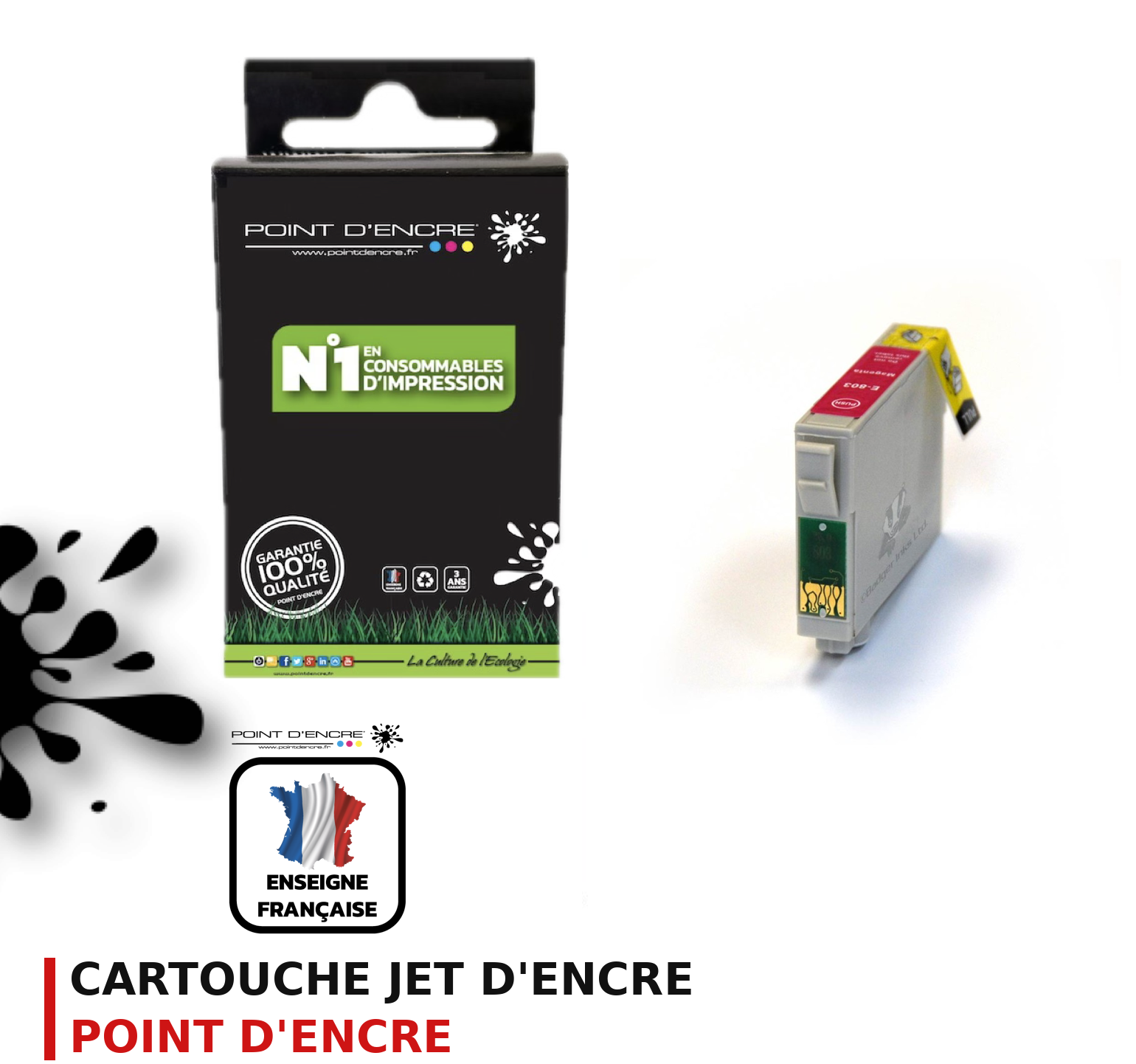 Cartouche d'encre POINT D'ENCRE Epson T0803 — MAGENTA