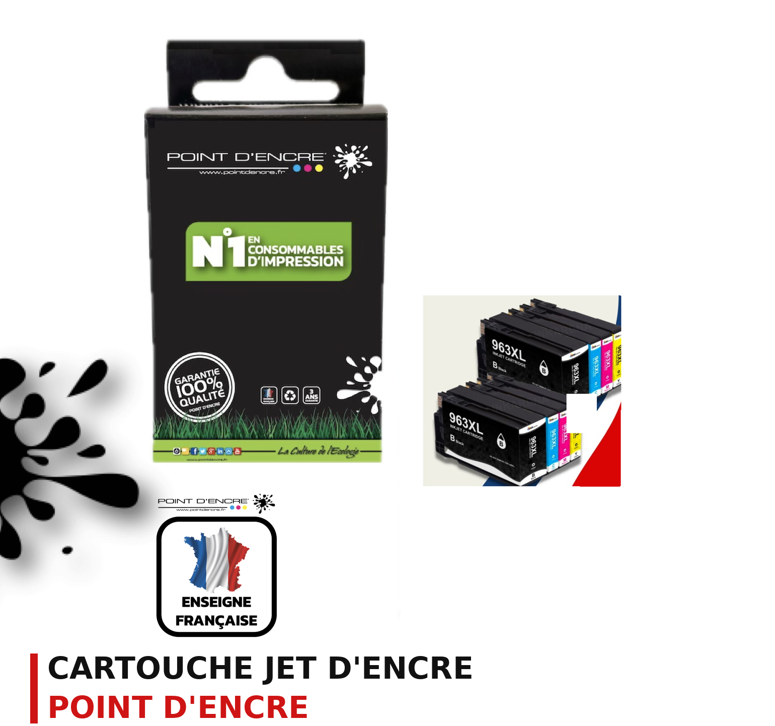 Cartouche d'encre POINT D'ENCRE Hp 963XL — PACK