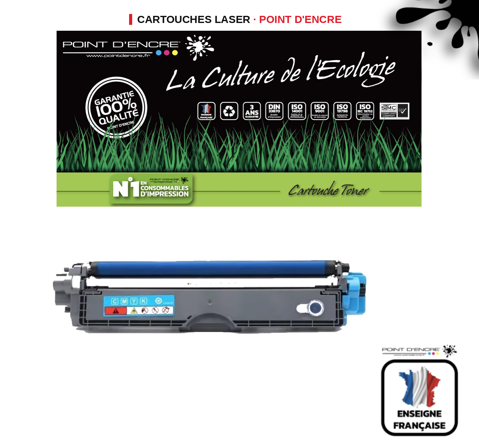 Cartouche laser POINT D'ENCRE Brother 249C — CYAN