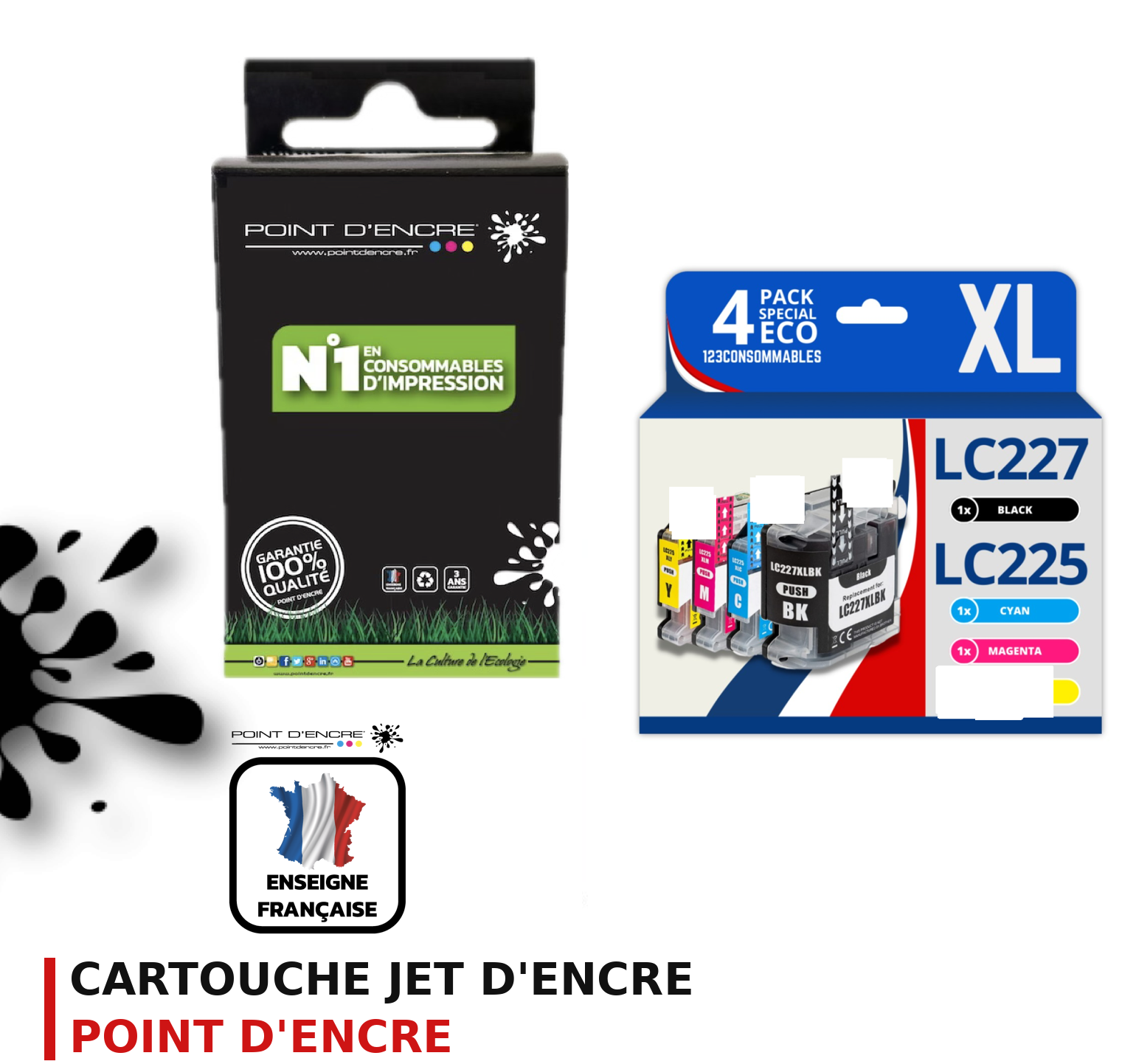 Cartouche d'encre POINT D'ENCRE Brother LC227XL — PACK