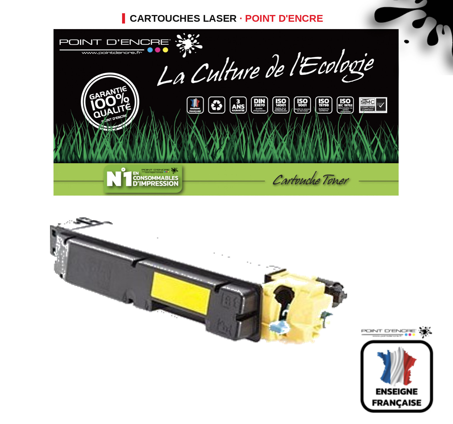 Cartouche laser POINT D'ENCRE Kyocera 5150Y — JAUNE