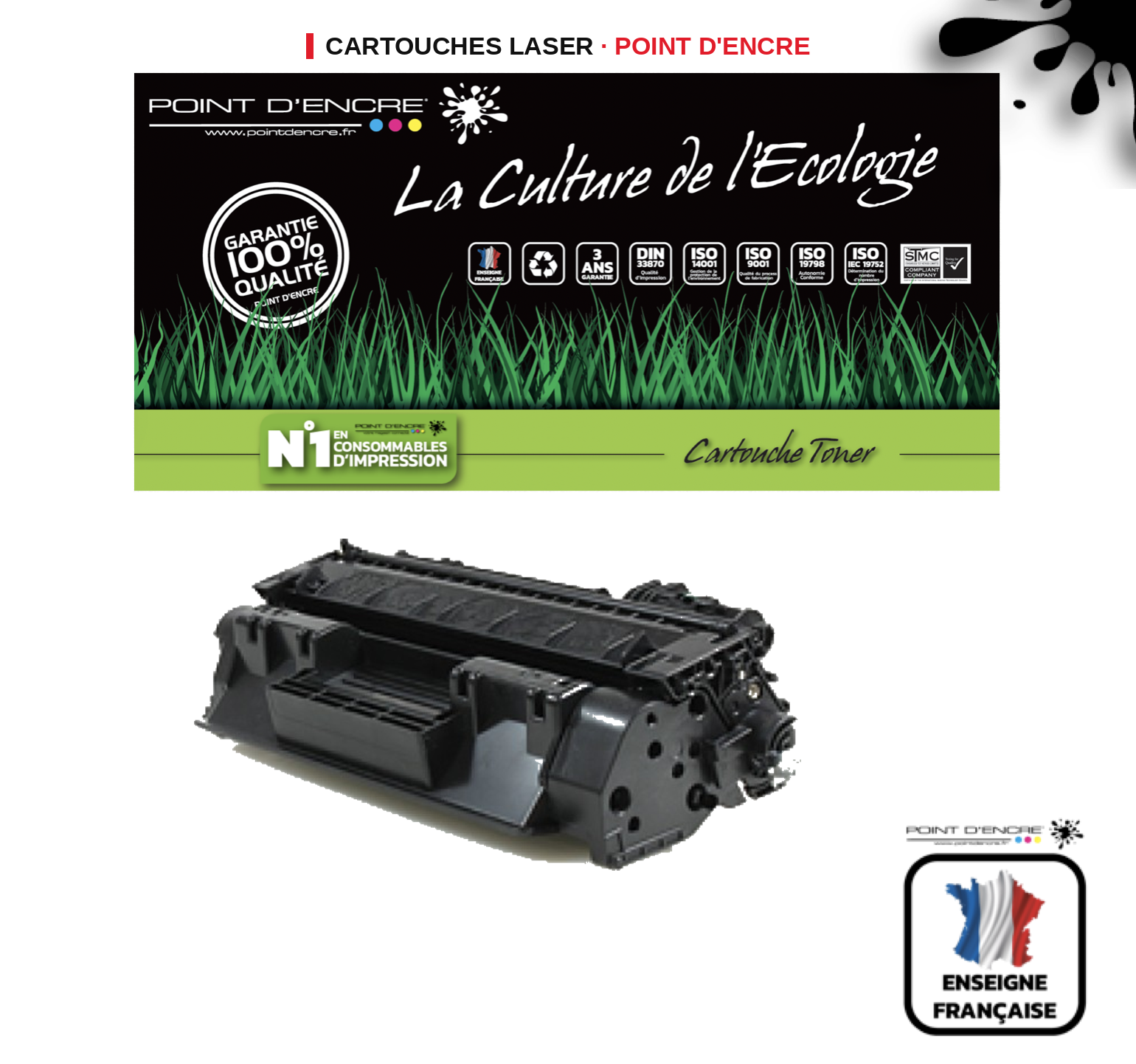Cartouche laser POINT D'ENCRE Hp 05X — NOIR