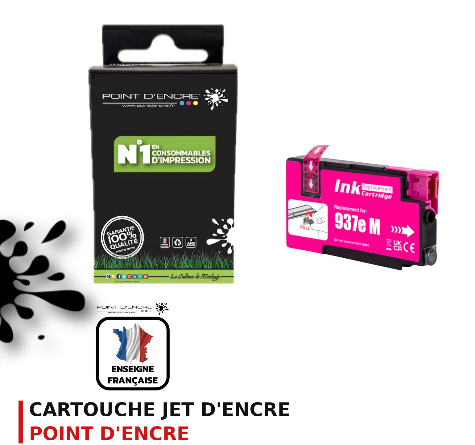 Cartouche d'encre POINT D'ENCRE Hp 937E — MAGENTA