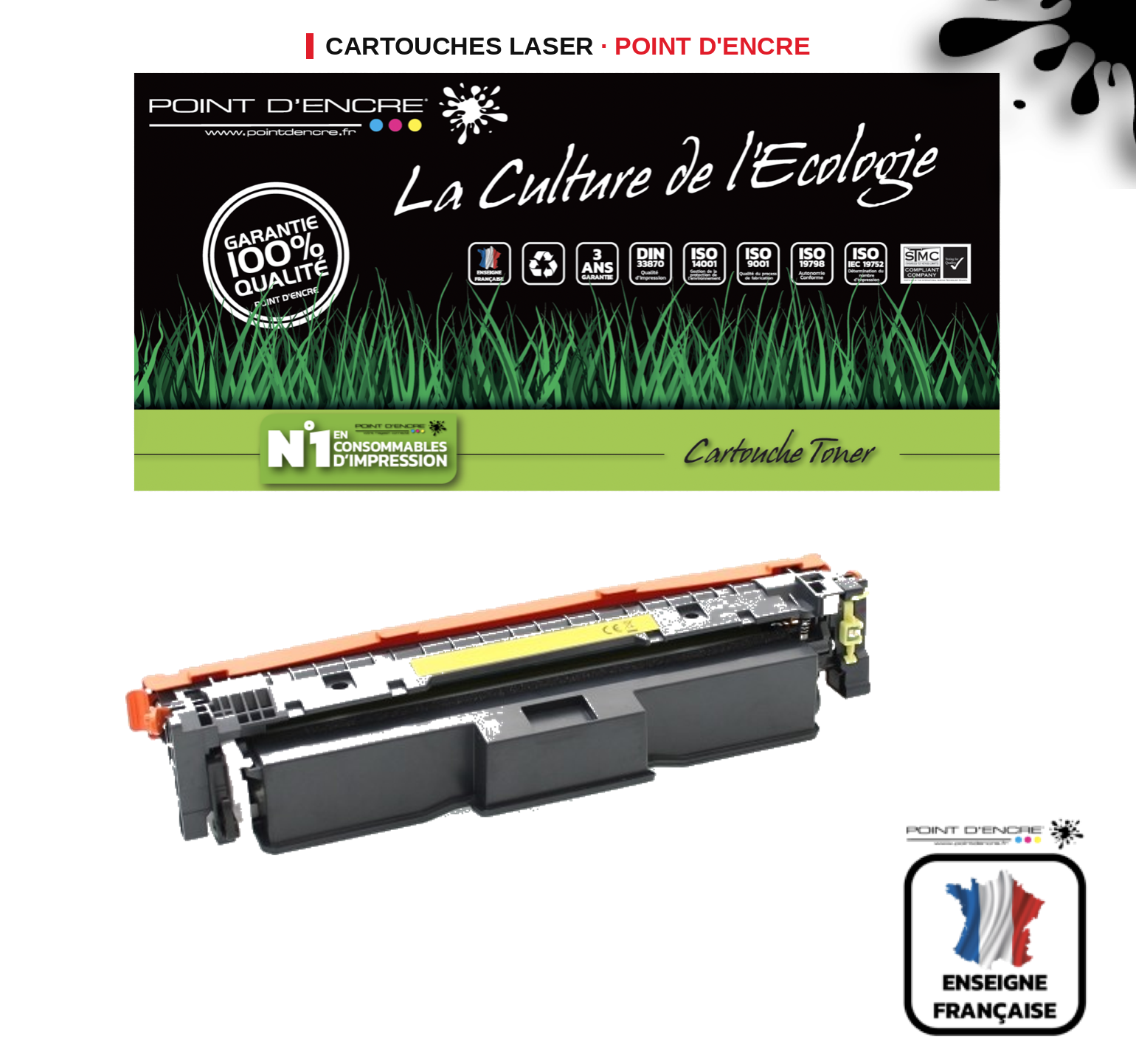 Cartouche laser POINT D'ENCRE Hp W2202XW2202A — JAUNE