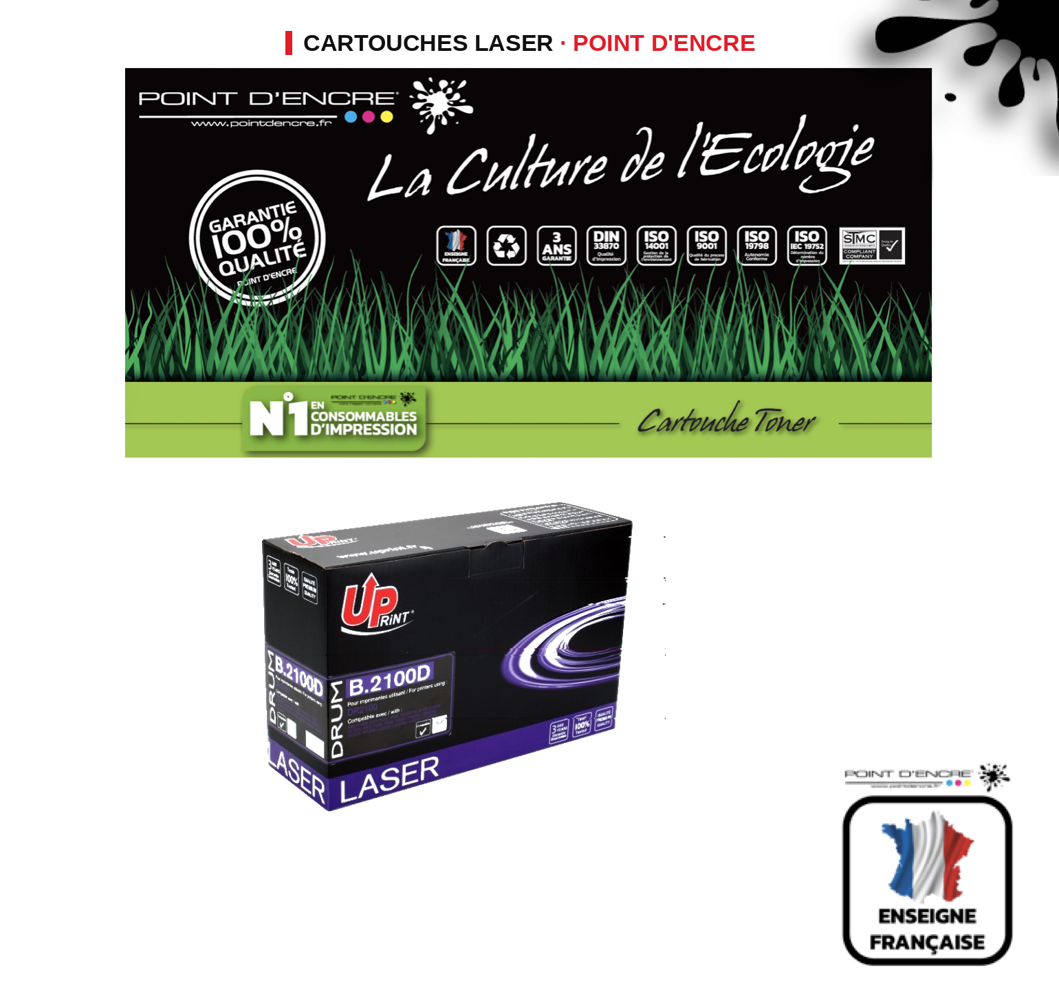 Tambour POINT D'ENCRE Brother DR2100