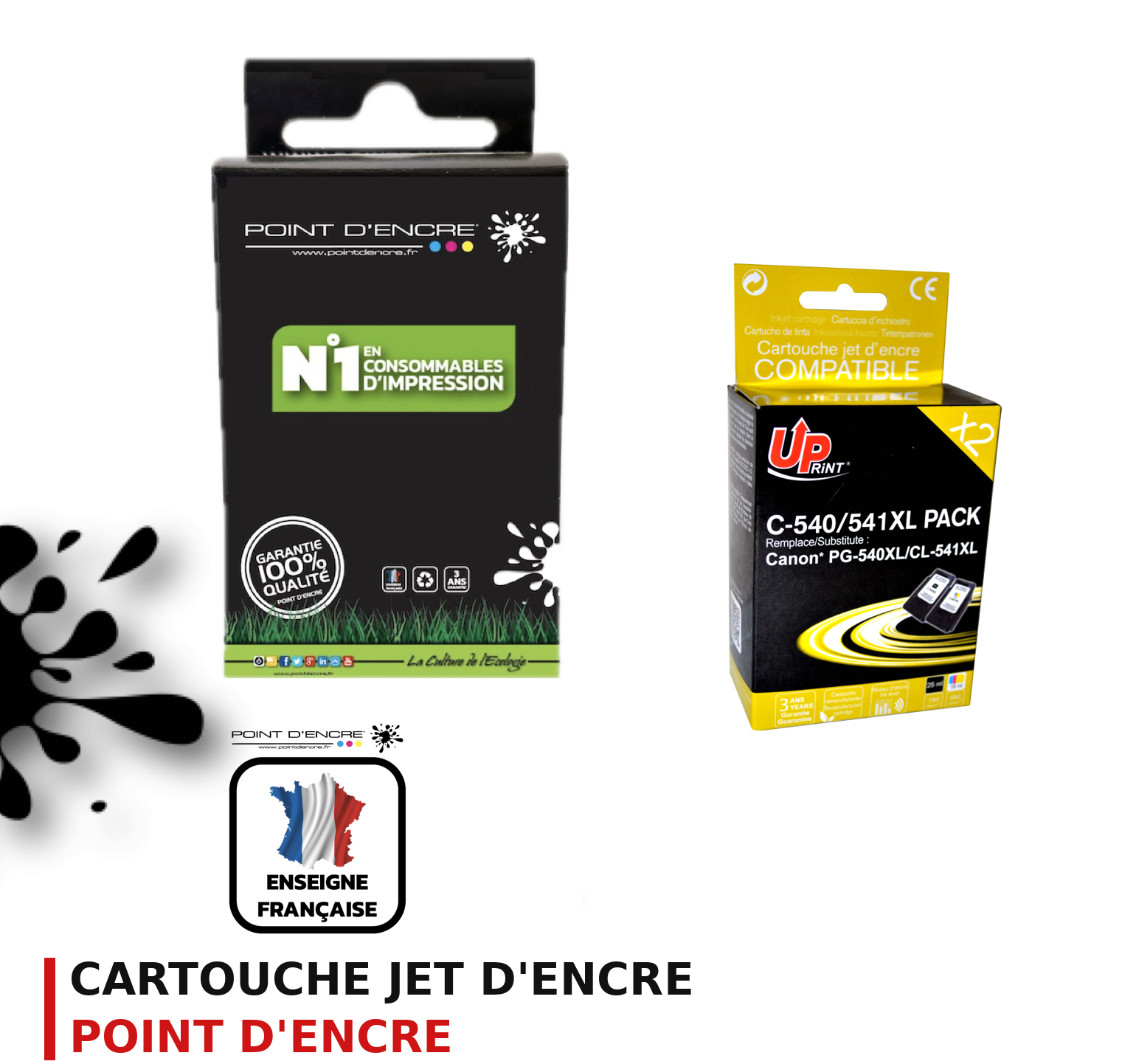 Cartouche d'encre POINT D'ENCRE Canon 540 — PACK