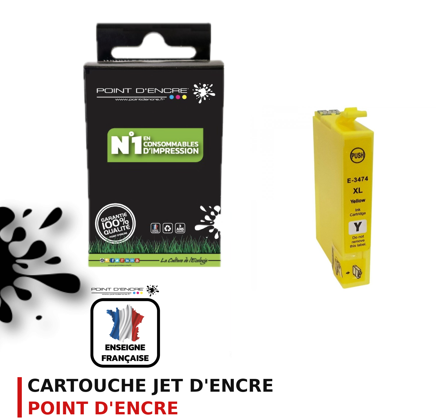 Cartouche d'encre POINT D'ENCRE Epson 34XL — JAUNE