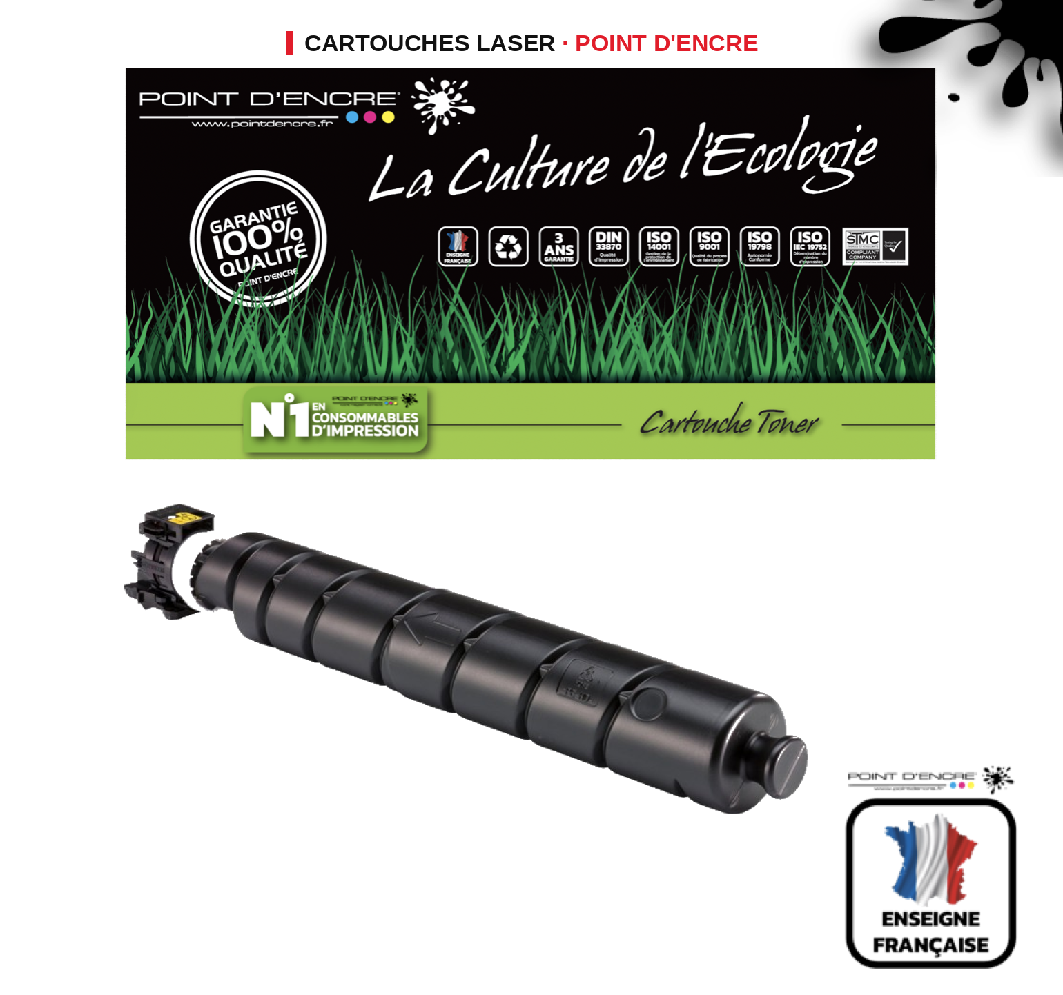 Cartouche laser POINT D'ENCRE Kyocera TK8365 — NOIR