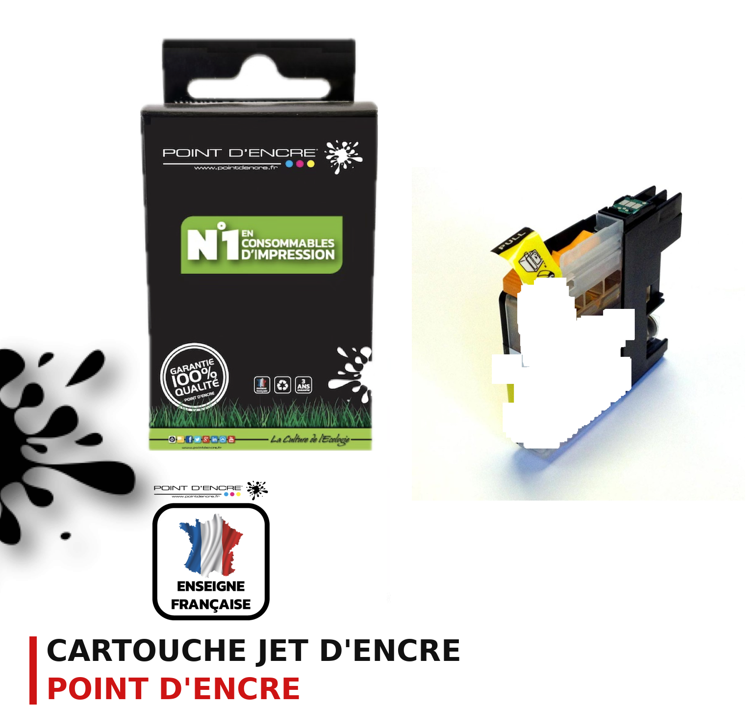 Cartouche d'encre POINT D'ENCRE Brother LC223Y — JAUNE