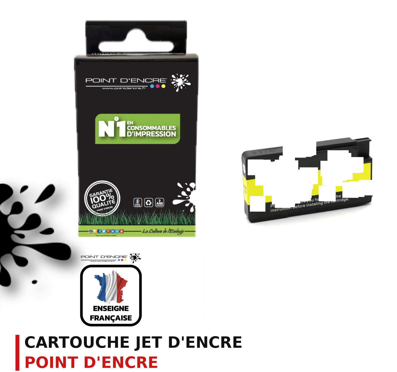 Cartouche d'encre POINT D'ENCRE Hp 951XL — JAUNE